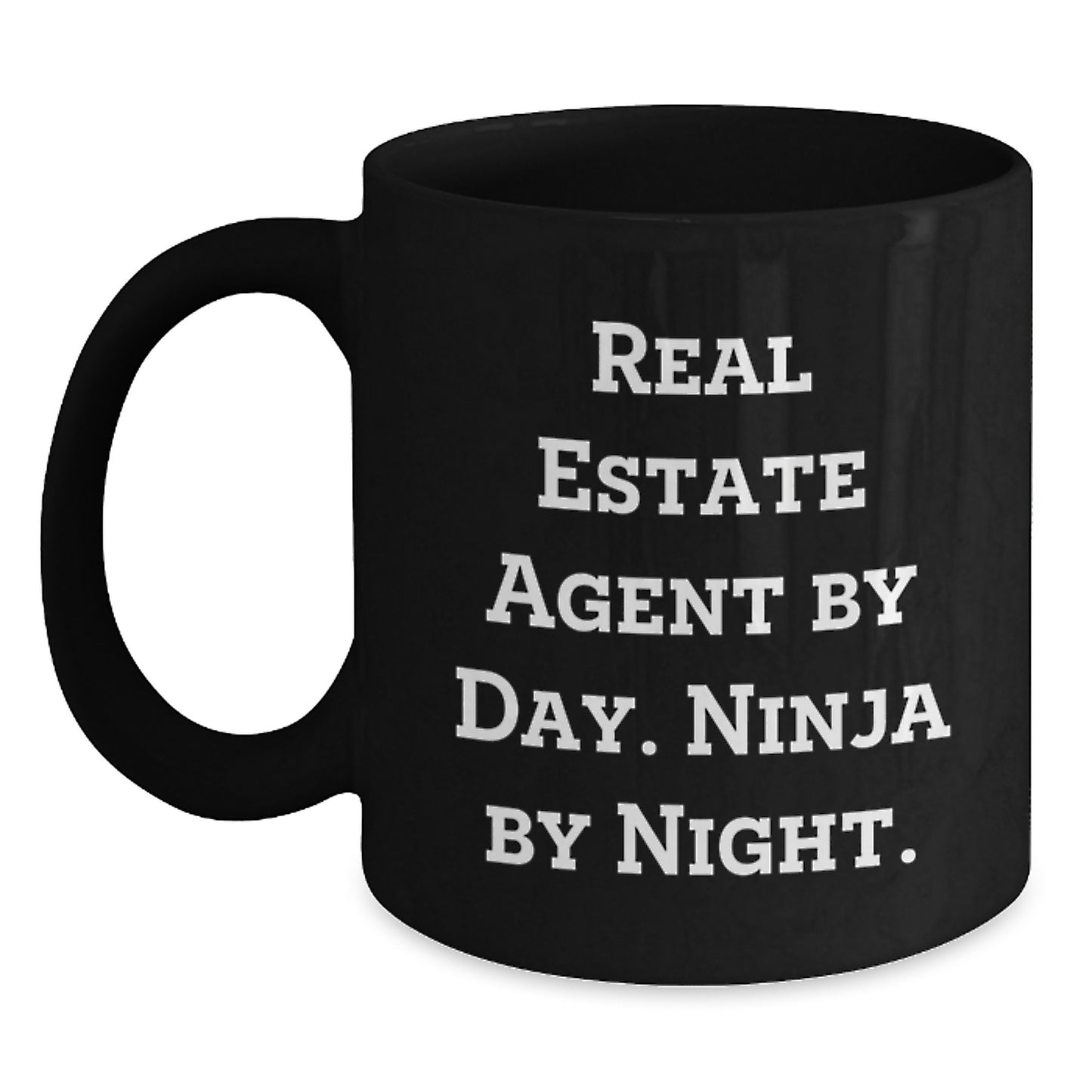 Real Estate Agent Gifts, Funny Quote, Black Coffee Mug, Birthday Unique Presents from Friends, for Men or Women - Main