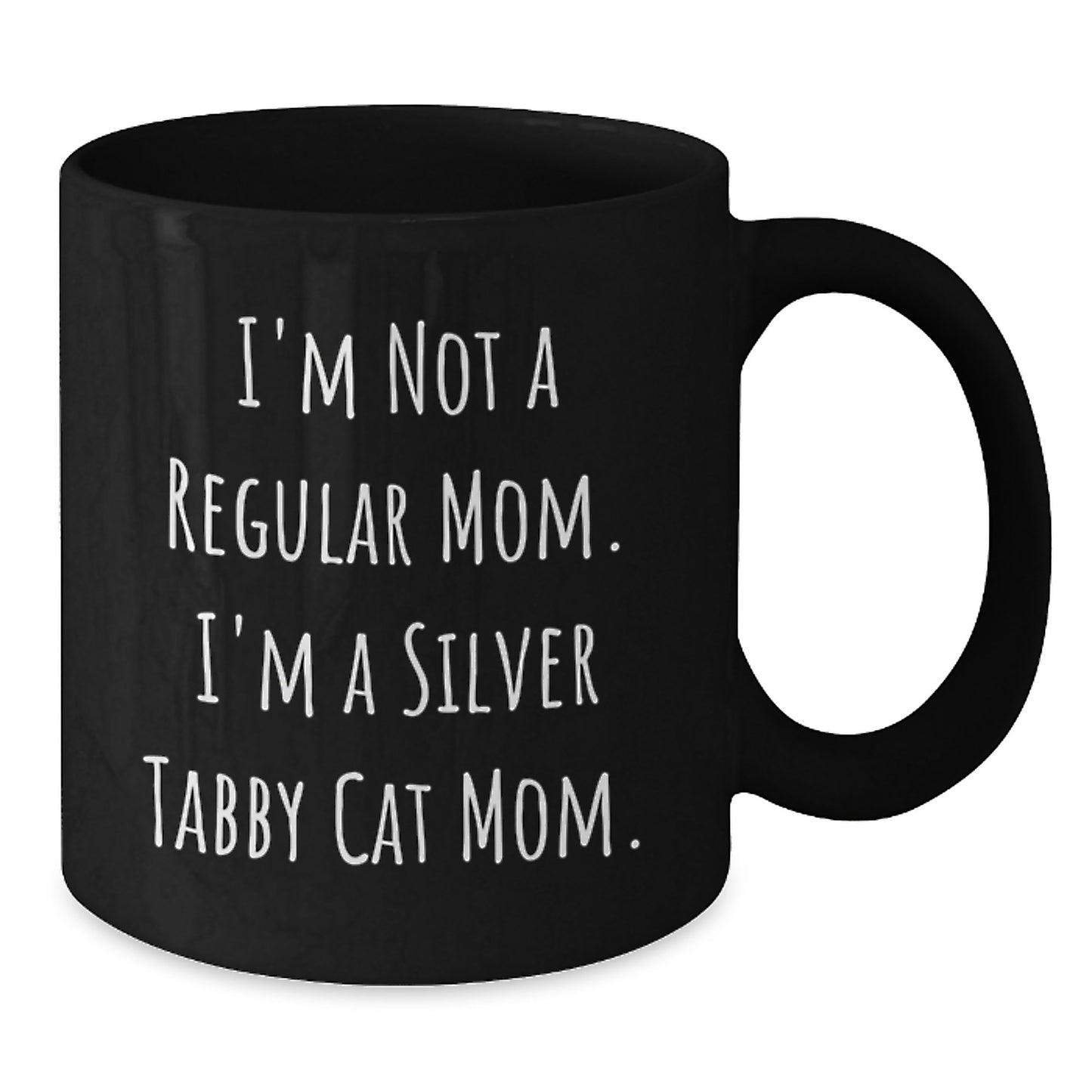 Funny Silver Tabby Cat Mom Gifts for Women, Black Coffee Mug with Inspirational Quote, Unique Graduation Present from Friends, Family - Additional