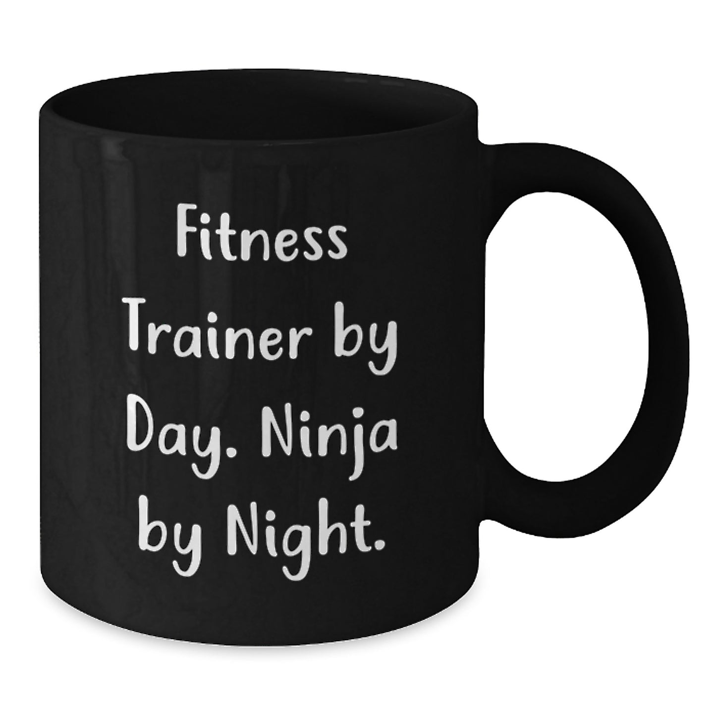 Fitness Trainer Ninja Mug, Funny Gifts for Fitness Trainers, Birthday Unique Gifts from Friends, 11oz or 15oz Ceramic Black Coffee Mug, Microwave and Dishwasher Safe - Additional