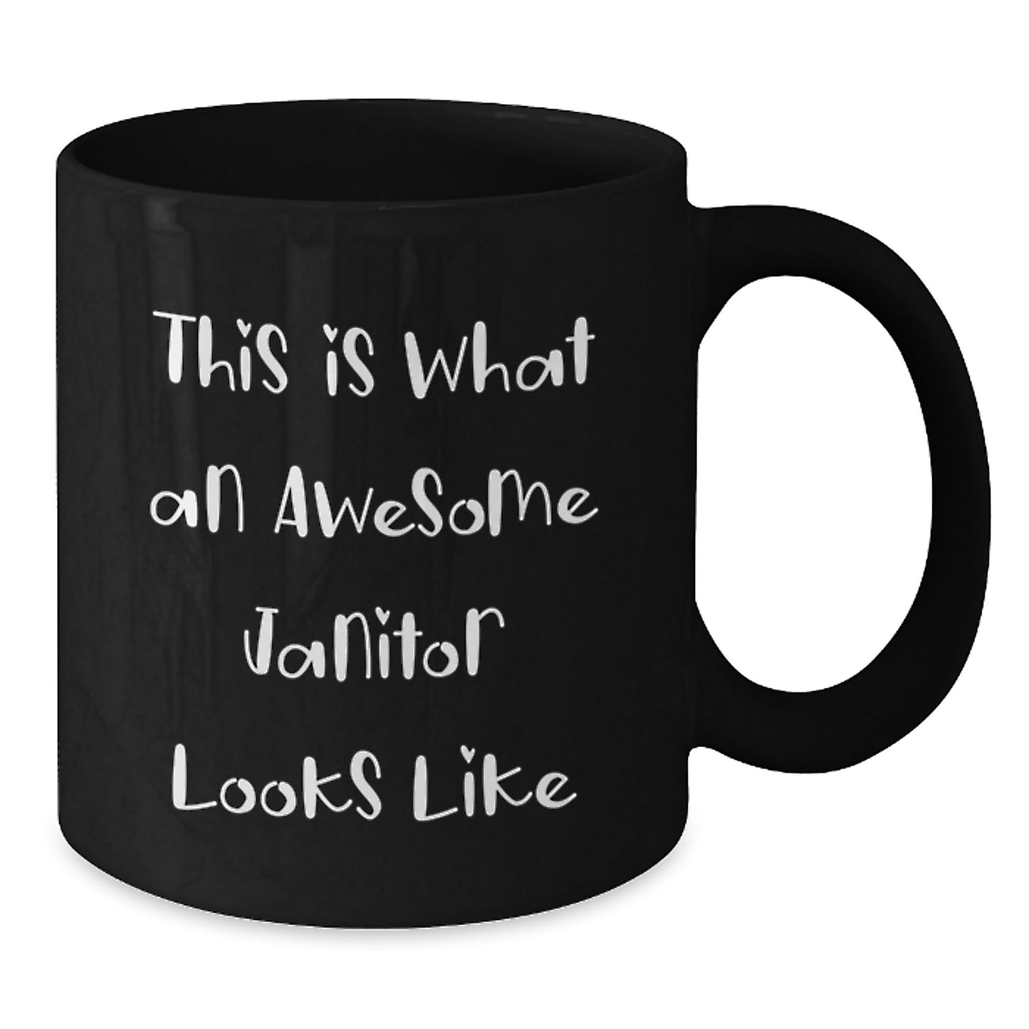 Janitor Gifts from Friends, Awesome Janitor Black Coffee Mug, Birthday Unique Gifts, This Is What An Awesome Janitor Looks Like - Additional