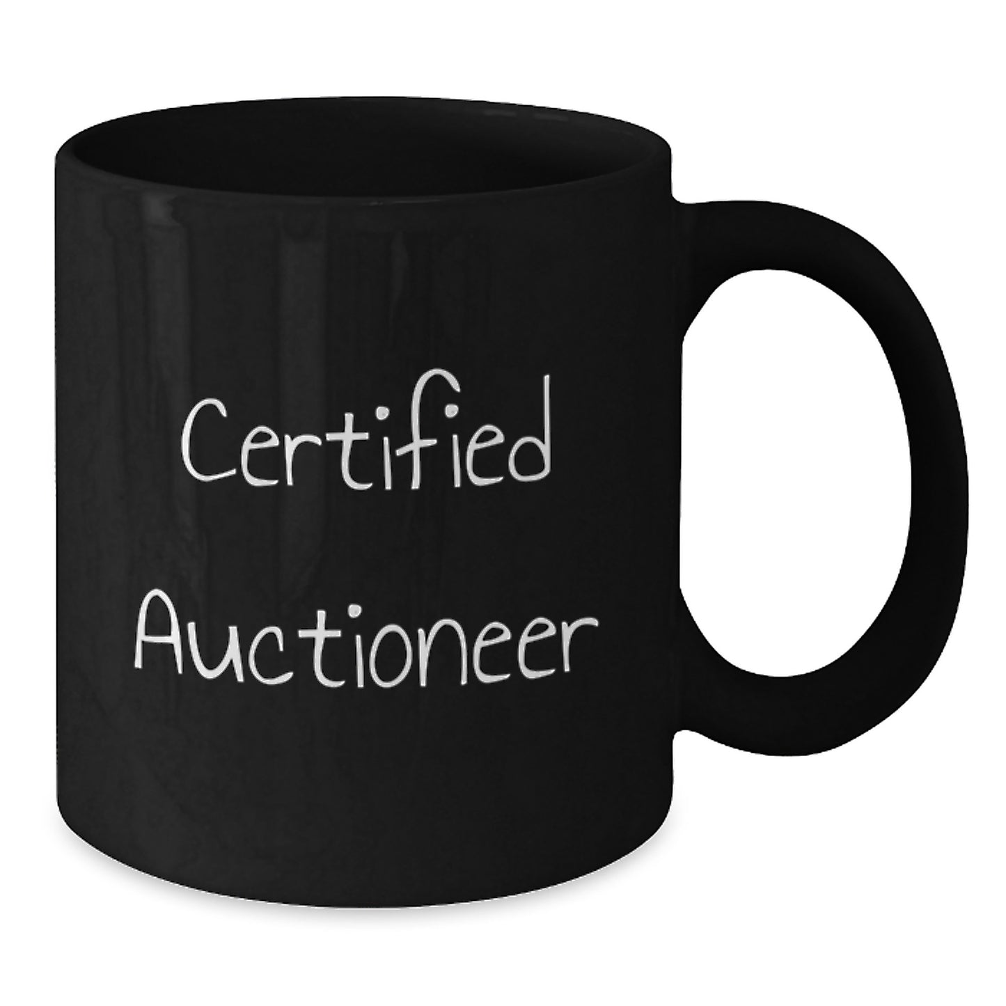 Auctioneer Humor Gifts from Men to Friends, Certified Auctioneer Birthday Unique Gifts, Funny Quote on Black Coffee Mug - Additional