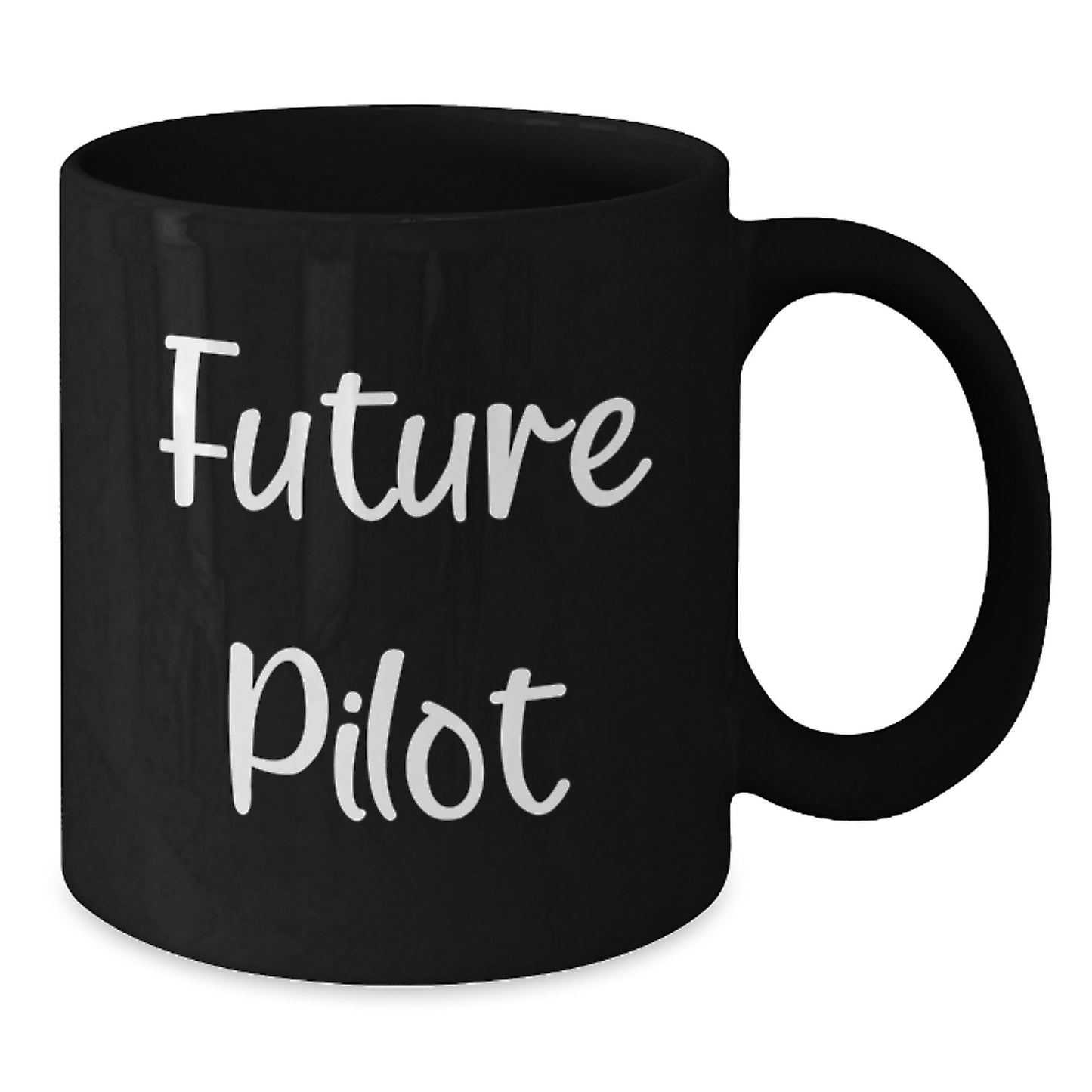 Pilot Gifts from Friends and Family, Future Pilot Inspirational Quote Black Coffee Mug, Microwave and Dishwasher Safe, 11oz or 15oz - Additional