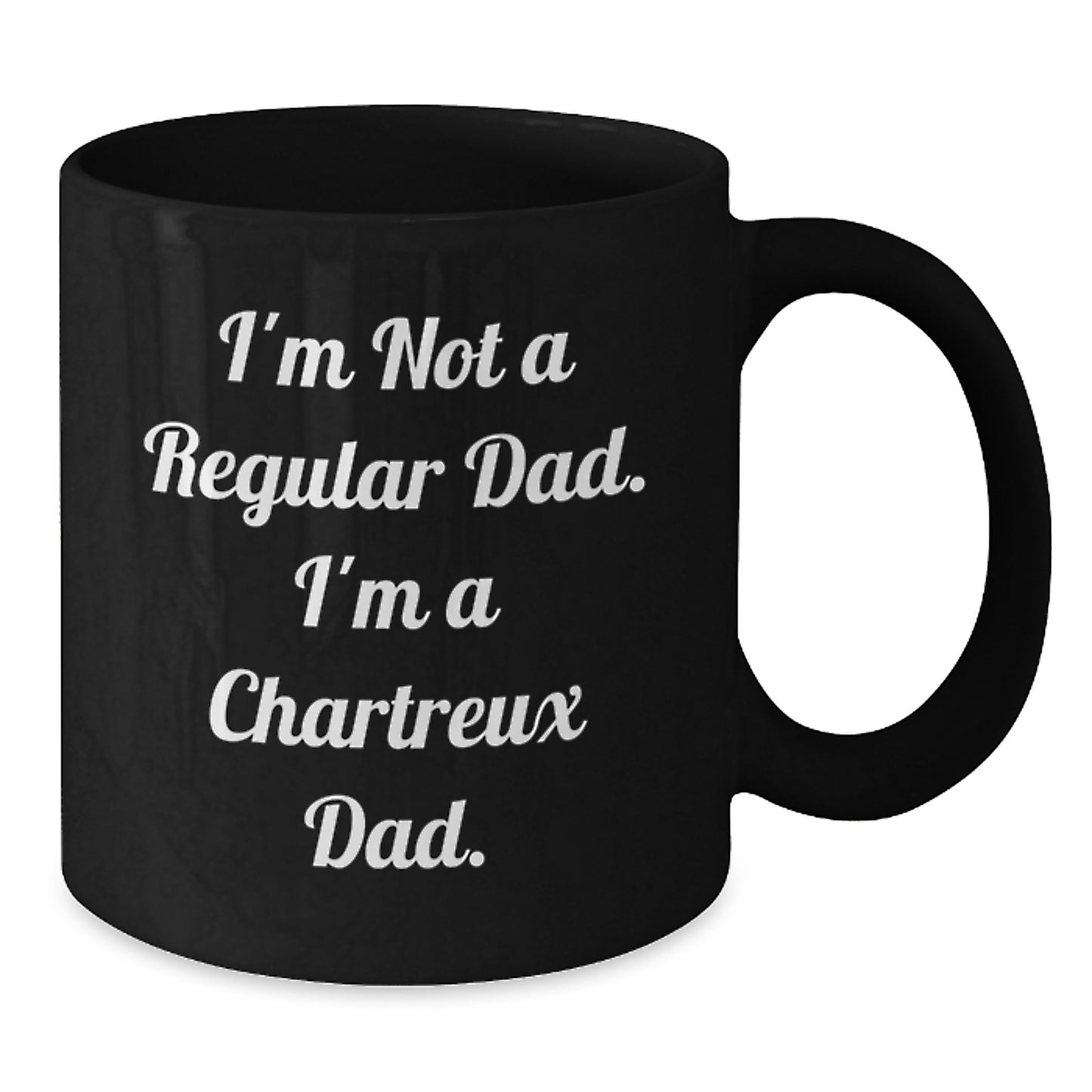 Chartreux Cat Dad Funny Gifts for Men Black Coffee Mug, Graduation Unique Gifts from Friends - Additional