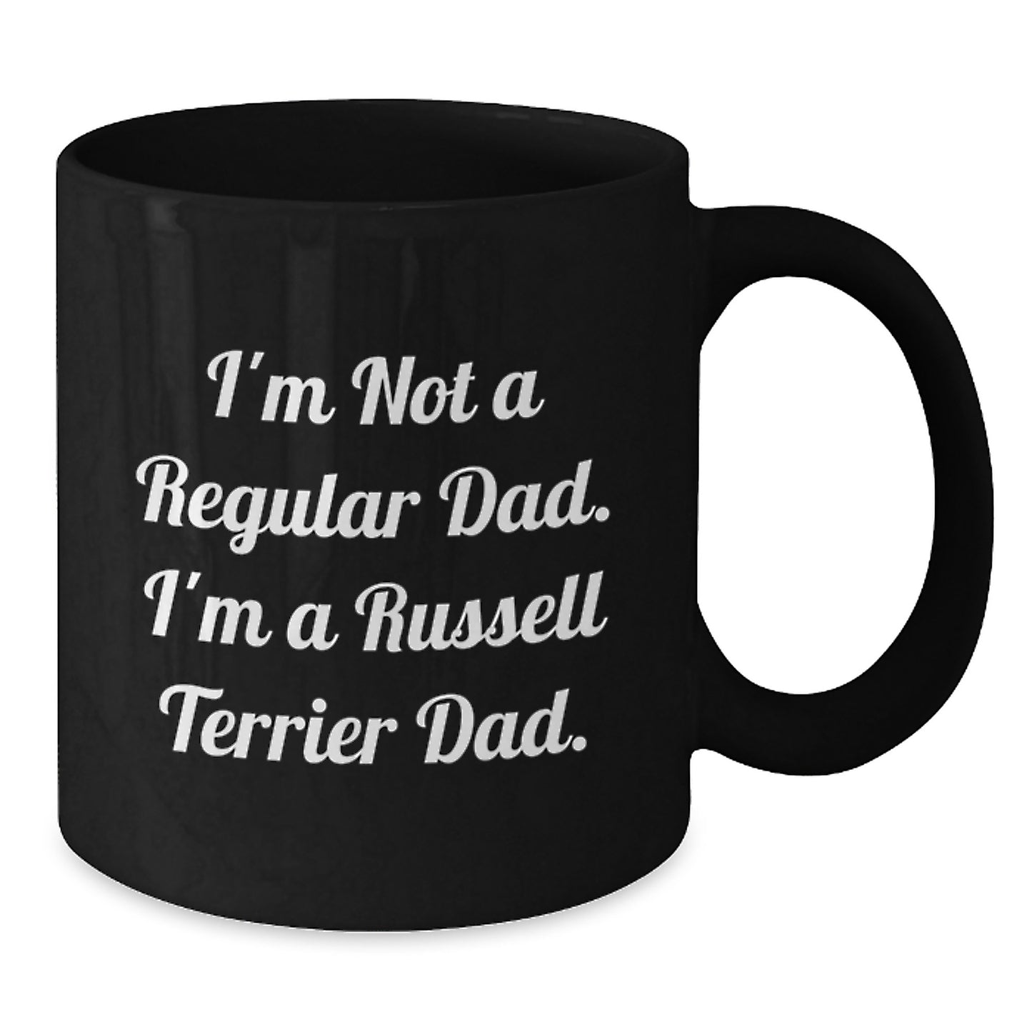 Russell Terrier Dog Dad Funny Gifts from Men to Russell Terrier Dog, Black Coffee Mug, 'I'm Not A Regular Dad. I'm A Russell Terrier Dad.' Graduation Unique Gifts - Additional