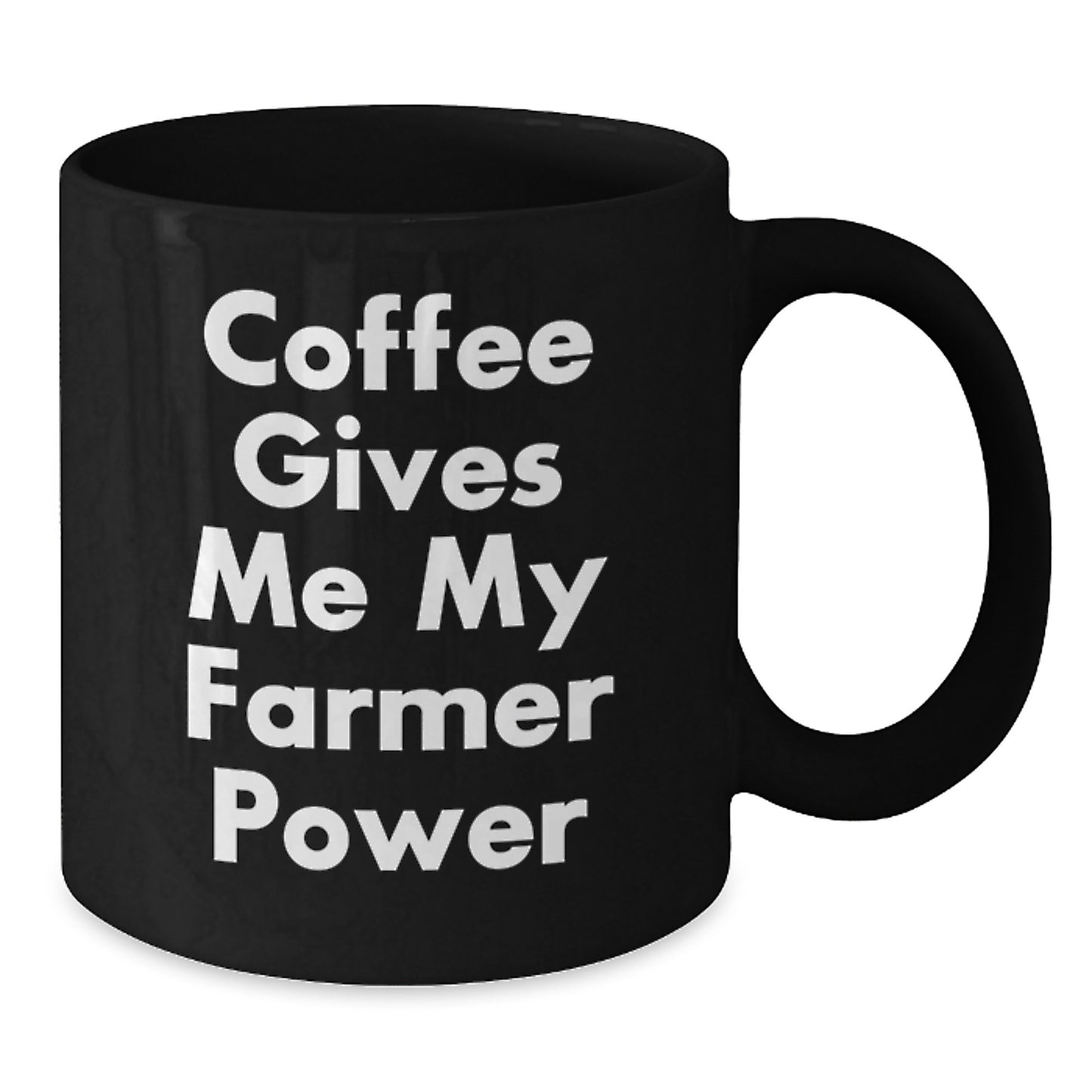 Funny Farmer Gifts, 'Coffee Gives Me My Farmer Power' Black Coffee Mug, Birthday Unique Gifts for Men, Women, Friends, Family from Farmers - Additional