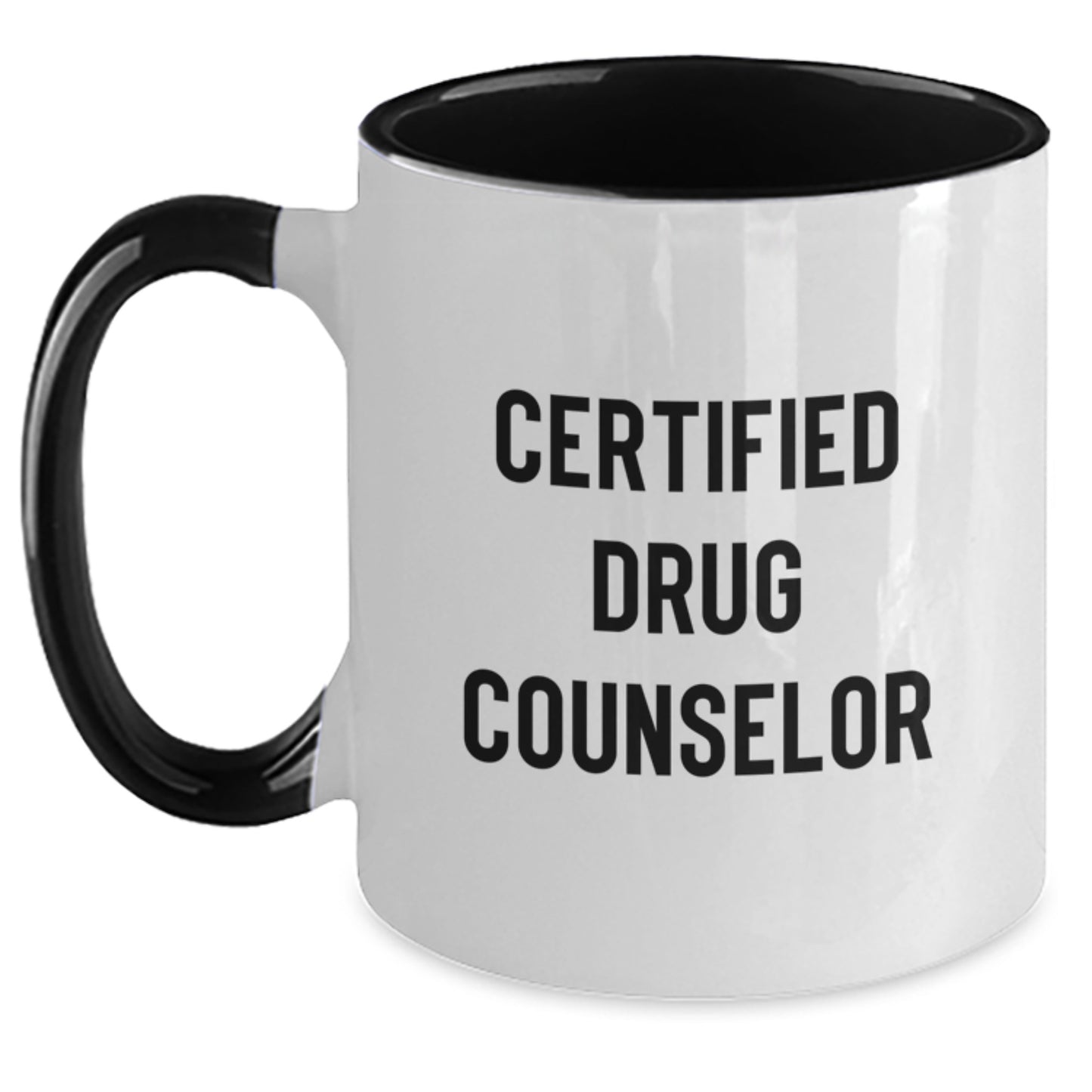 Funny Drug Counselor Gifts from Friends - 'Certified to Help You' Two Tone Coffee Mug for Birthday - Main