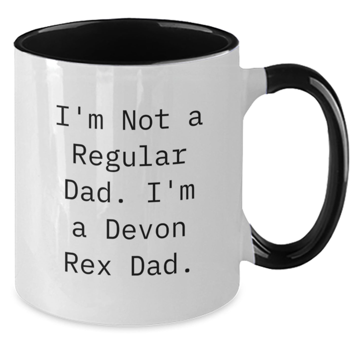 Devon Rex Cat Dad Funny Gifts for Men from Family, Two Tone Coffee Mugs for Graduation, 'I'm Not A Regular Dad. I'm A Devon Rex Dad.' - Additional