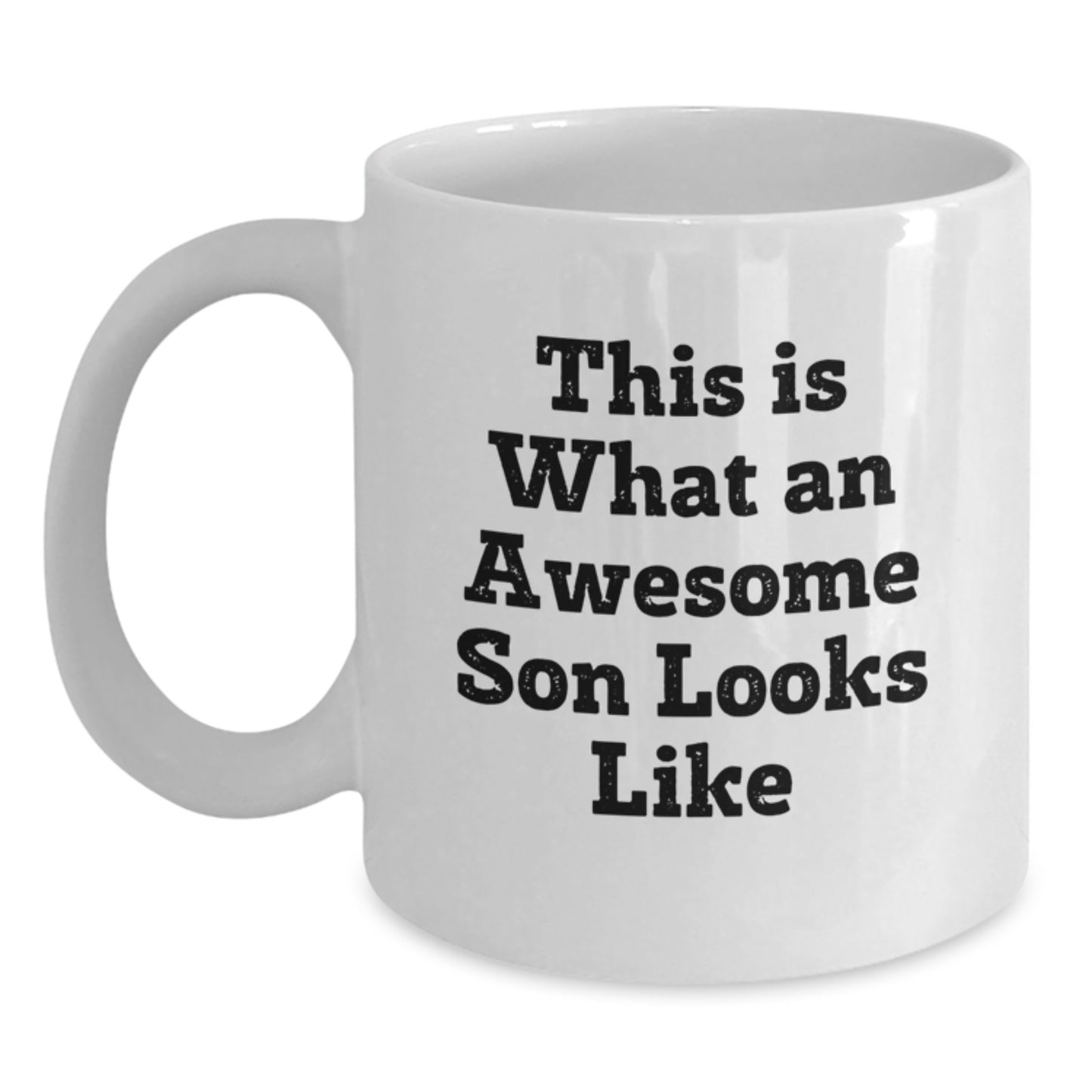 Funny Son Gifts from Mom, White Coffee Mug This Is What An Awesome Son Looks Like, Unique Graduation Gifts for Him - Main