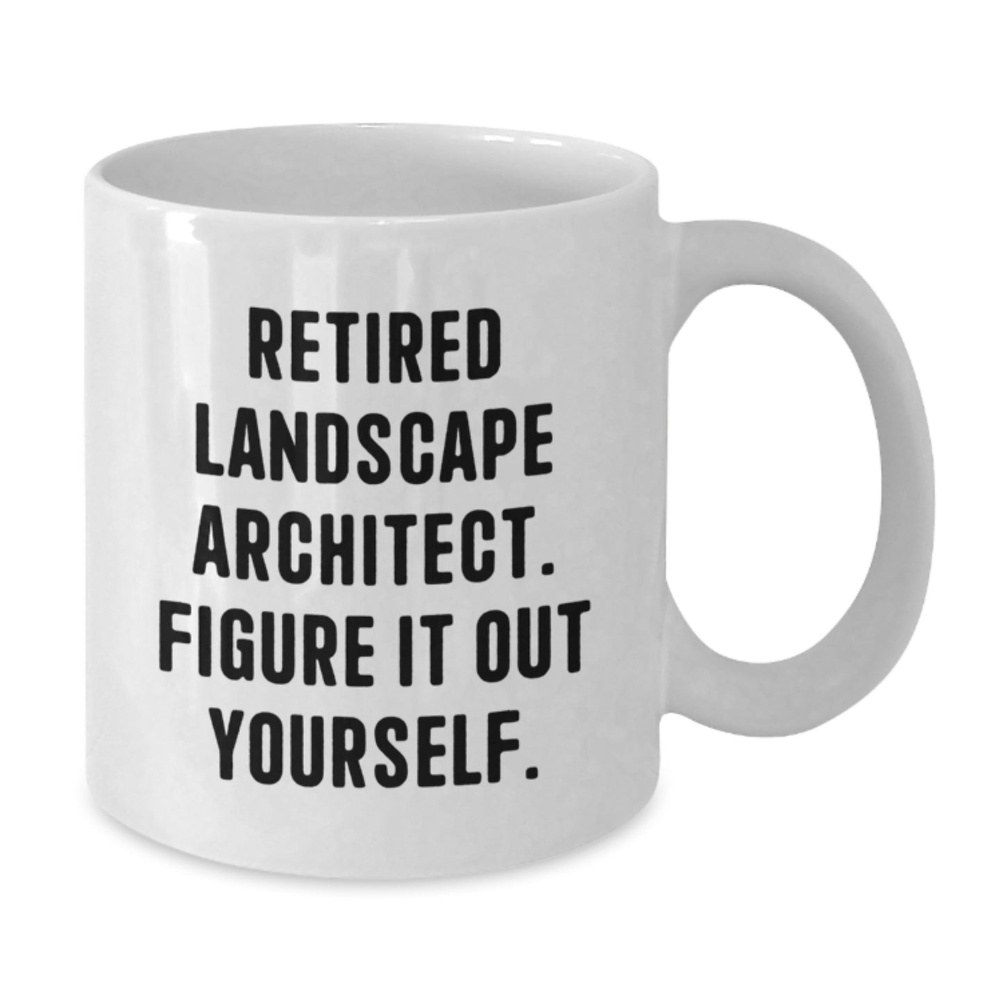 Funny Landscape Architect Gifts from Friends for Birthday - Retired Landscape Architect Figure It Out Yourself White Coffee Mug - Additional