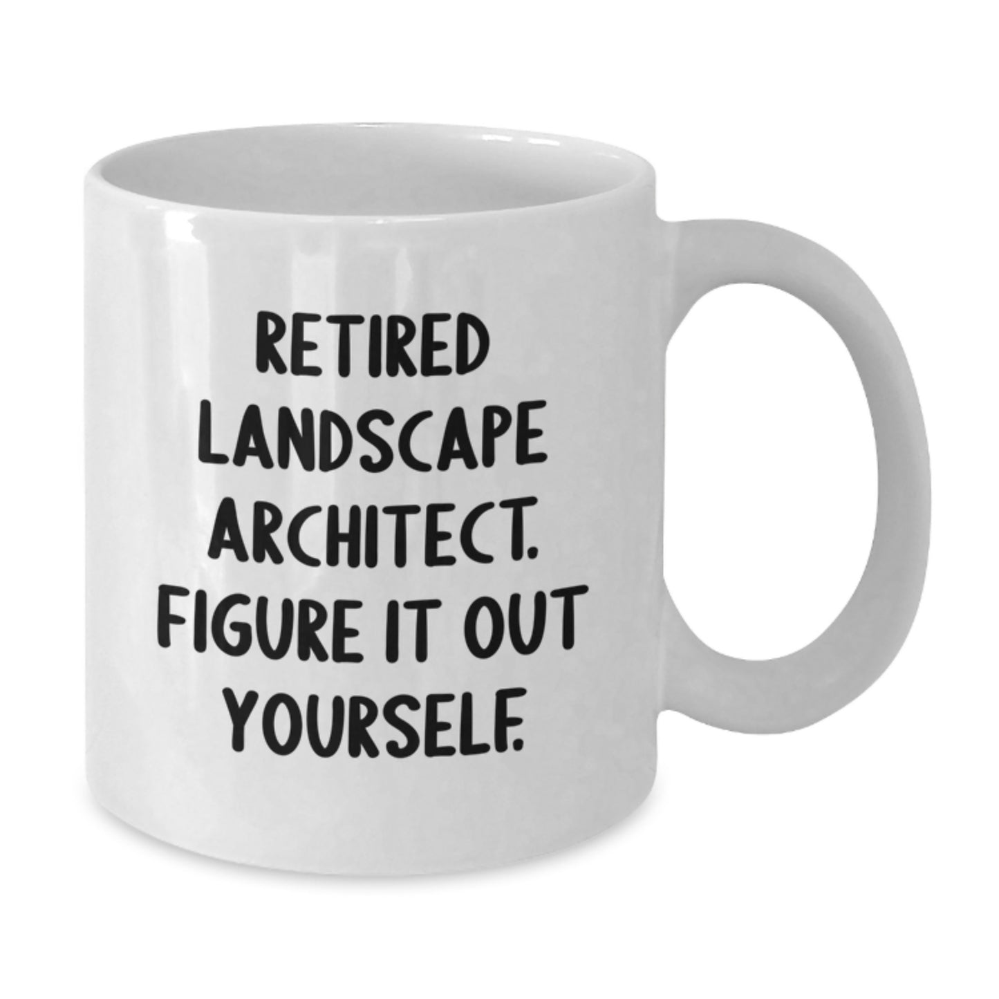 Landscape Architect Funny Quote White Coffee Mug Gifts from Friends for Birthday, Retired Landscape Architect. Figure It Out Yourself. - Additional