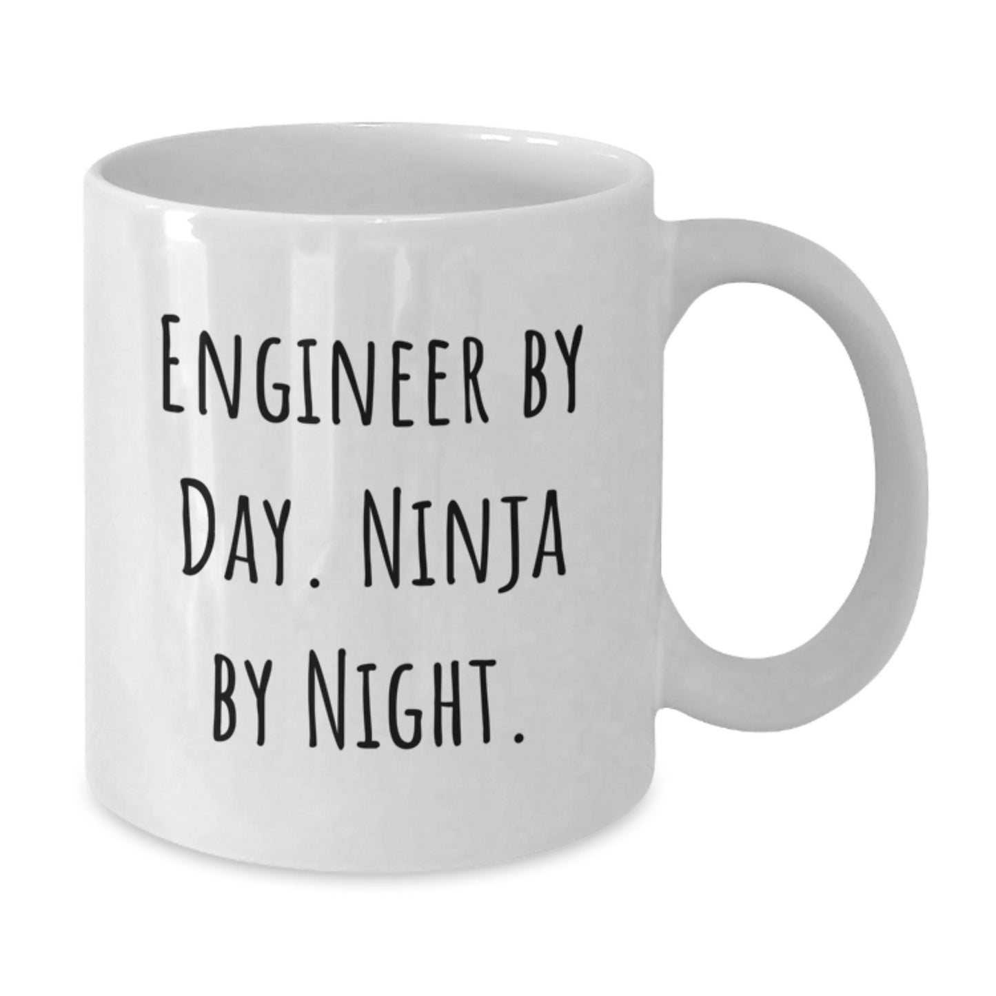 Funny Engineer Gifts for Men by Day Ninja By Night White Coffee Mug, Perfect Birthday Present from Friends, Coworkers, or Family - Additional