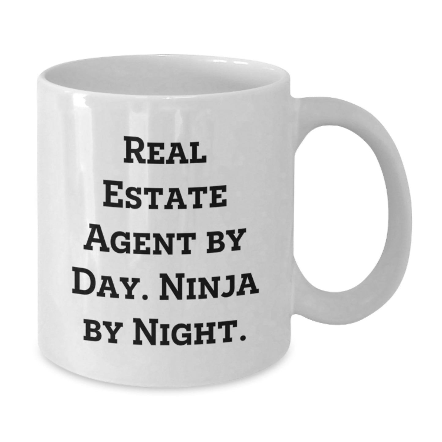 Real Estate Agent Gifts by Day, Ninja By Night Funny White Coffee Mug, Birthday Unique Gifts from Friends to Real Estate Agent - Additional