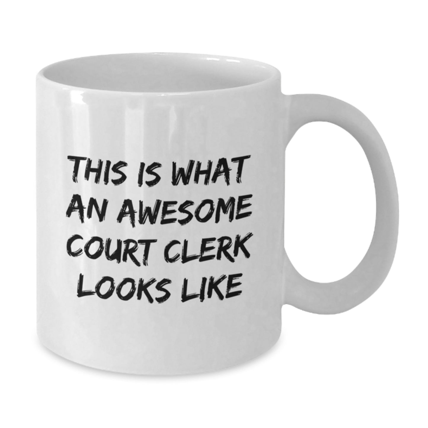 Funny Court Clerk Gifts, White Coffee Mug for Birthday, 'This Is What An Awesome Court Clerk Looks Like' Quote from Gifts for Court Clerk, Women, Friends, Coworkers, Family - Additional