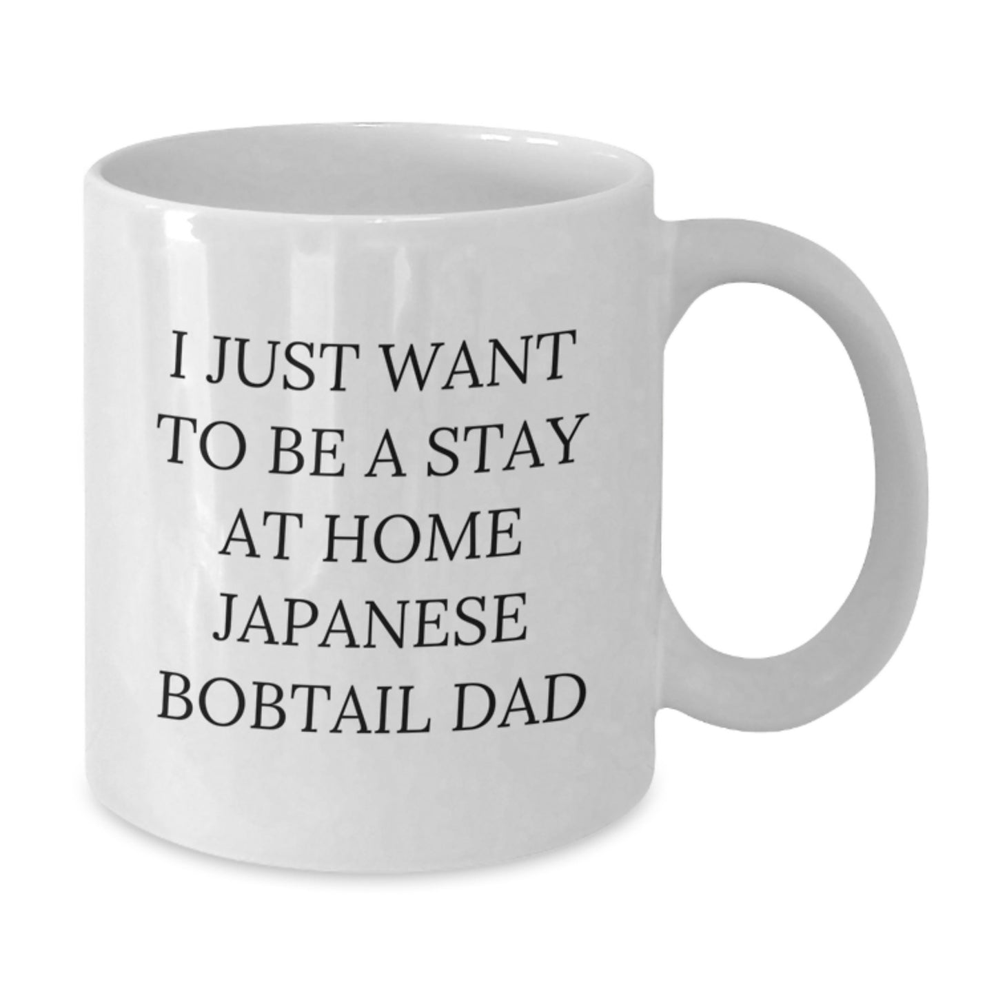 Japanese Bobtail Cat Dad Humor Funny White Coffee Mug Gifts from Men to Friends on Birthday - Additional
