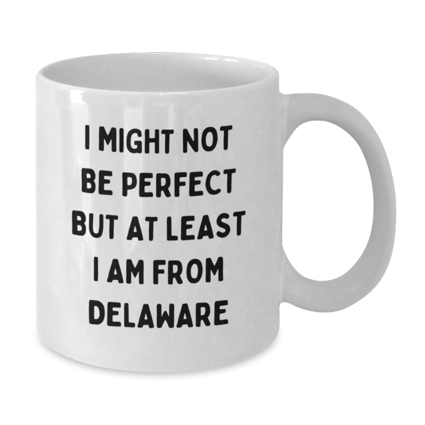 Delaware Funny Gifts from Friends, Unique White Coffee Mugs for Delaware Grads, I Might Not Be Perfect But At Least I Am From Delaware - Additional