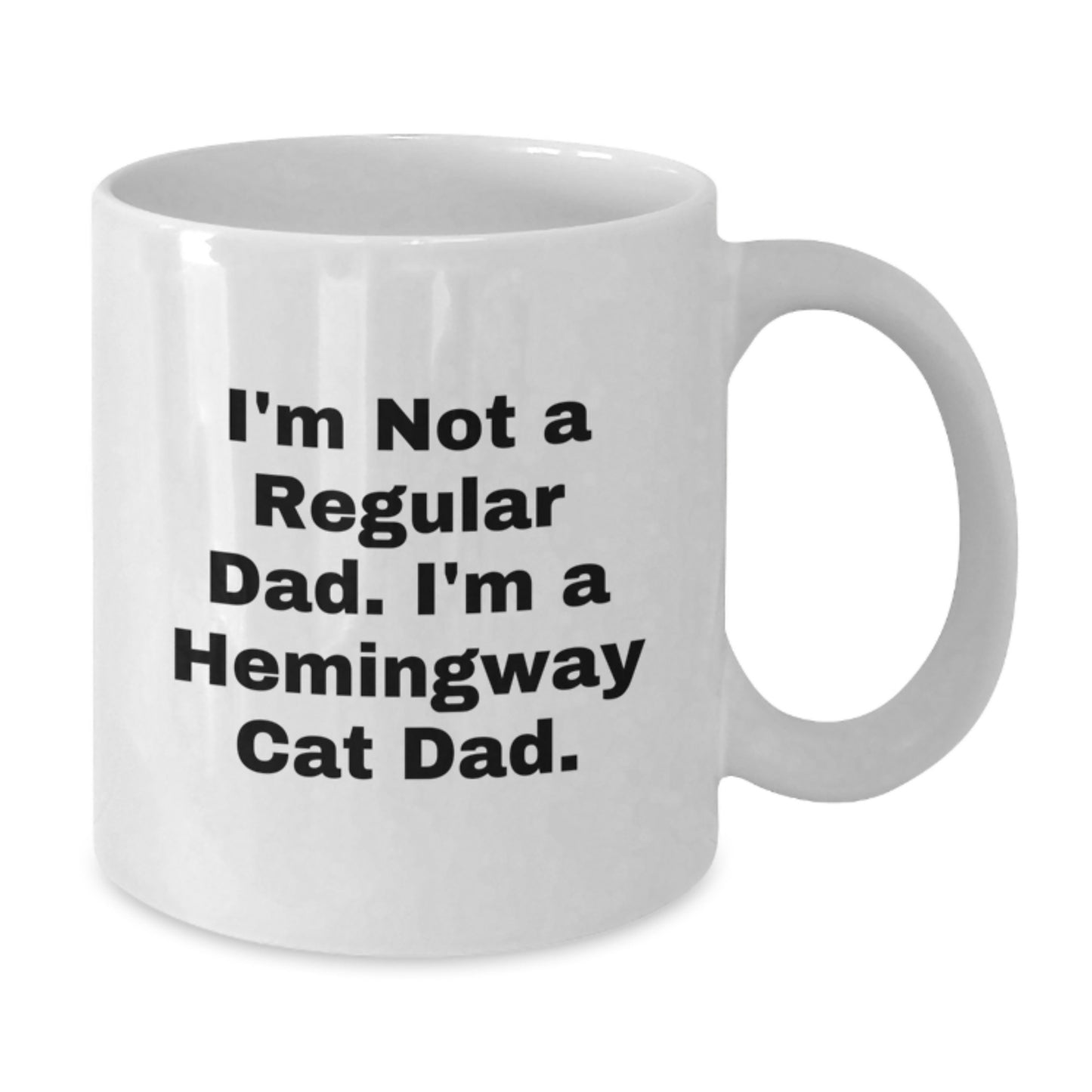 Funny Hemingway Cat Dad Gifts from Men to Friends Unique White Coffee Mugs for Graduation - Additional