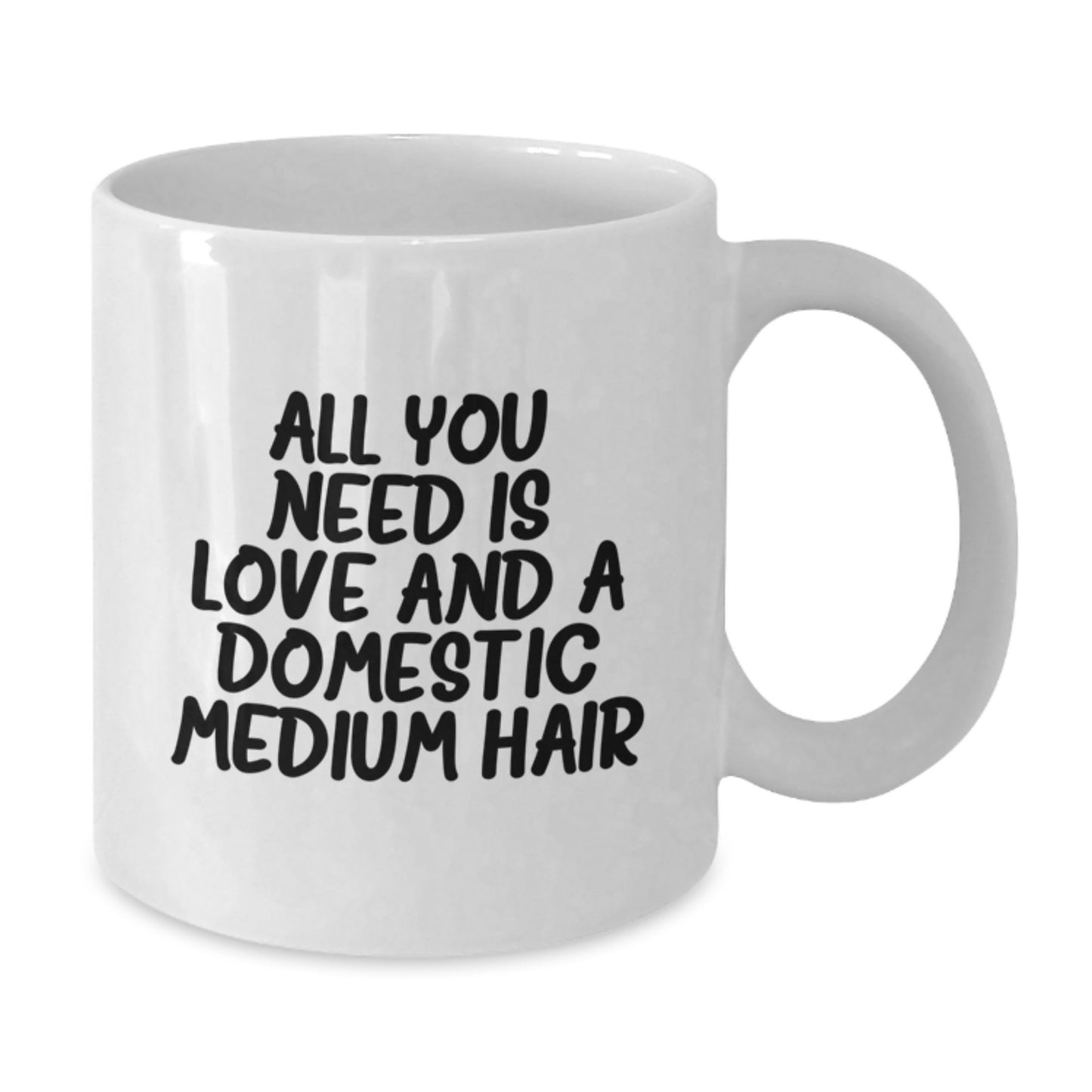 Love Domestic Medium Hair Gifts for Friends, Family, or Coworkers - Funny White Coffee Mug for Graduation - Additional