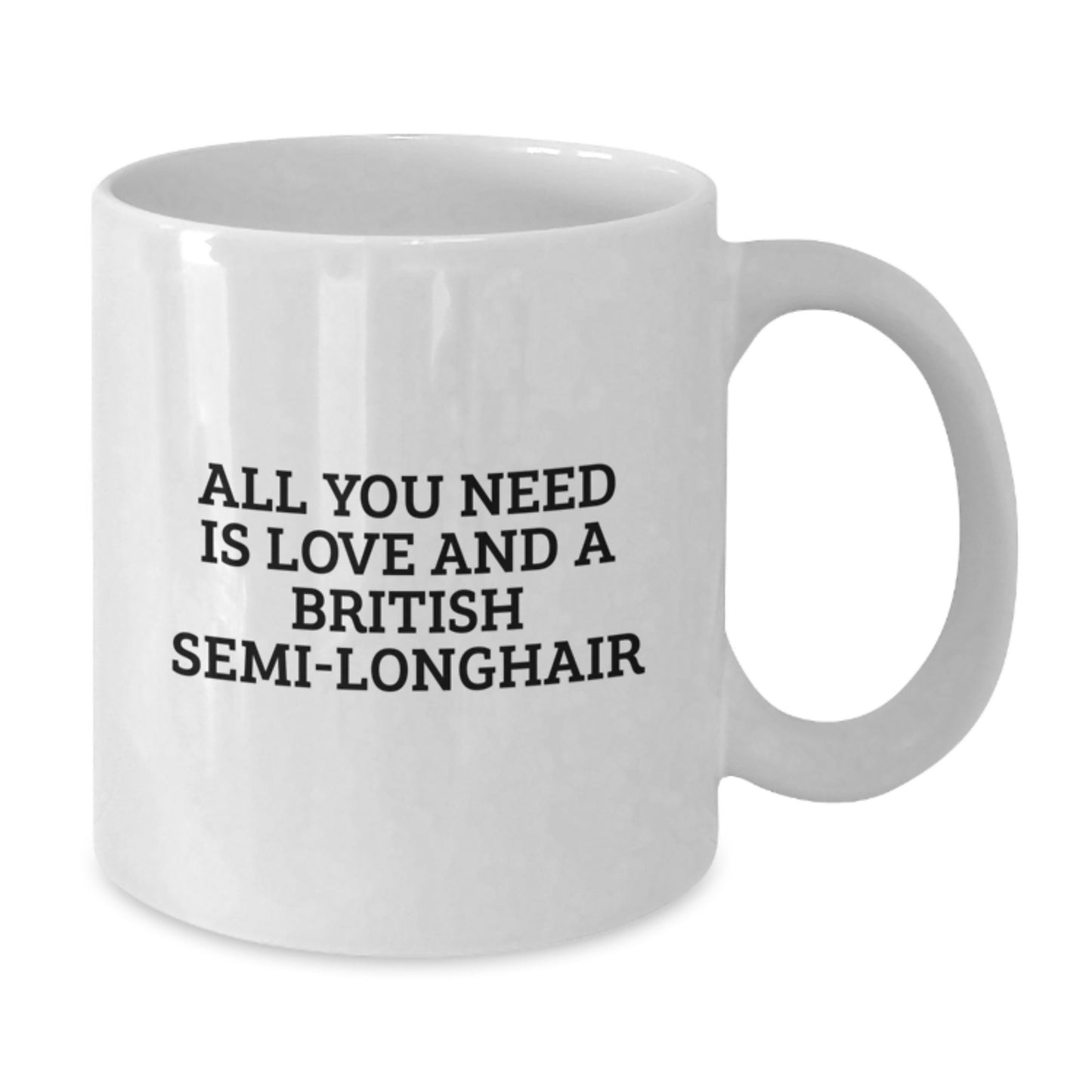 British Semi-Longhair Cat Lovers Gifts, Funny Coffee Mug for Friends, Family, Coworkers, 'All You Need Is Love And A British Semi-longhair' - Additional