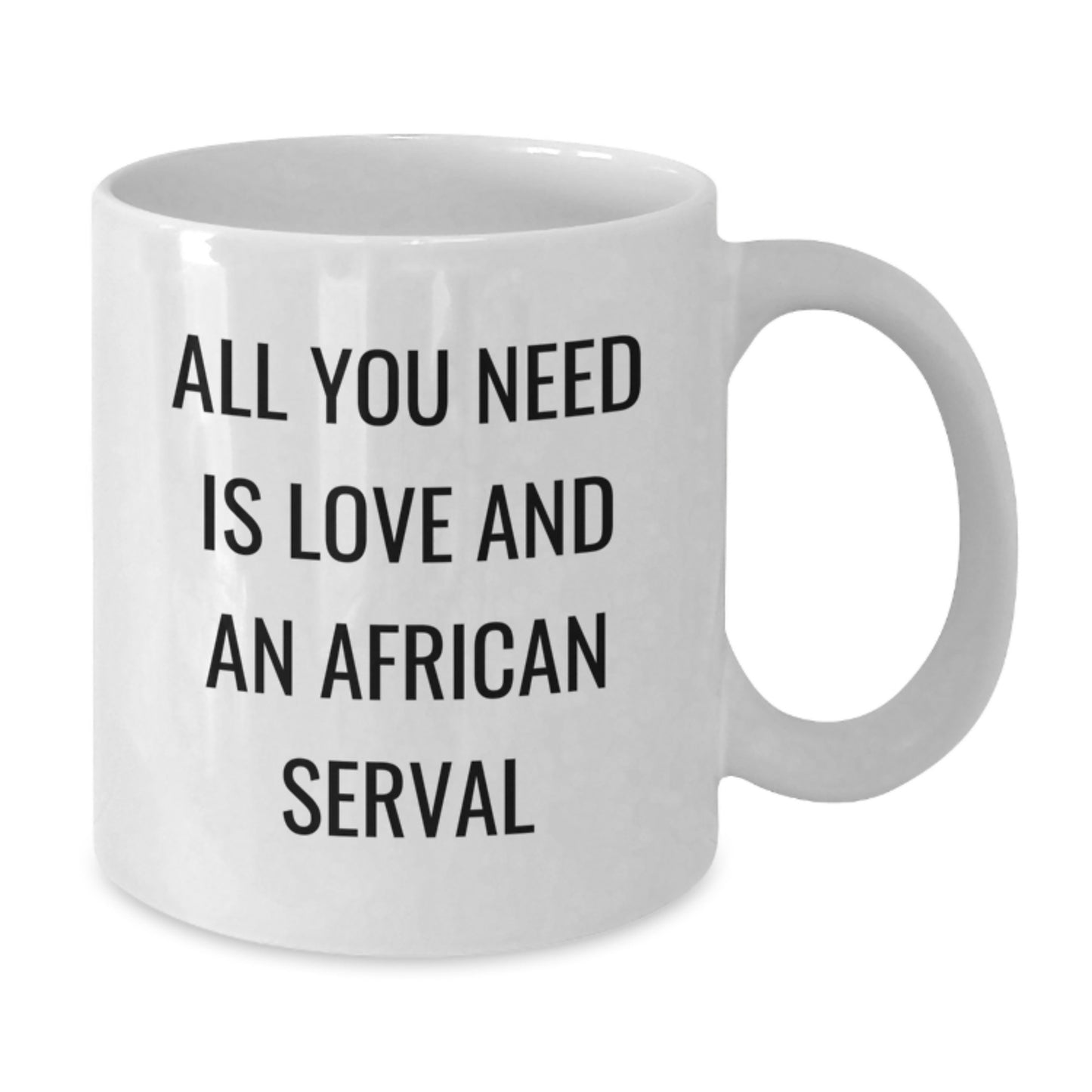 African Serval Cat Gifts for Men, Women, and Friends - Funny White Coffee Mug with 'All You Need Is Love And An African Serval' Quote, Graduation Unique Gifts from Family, Coworkers - Additional