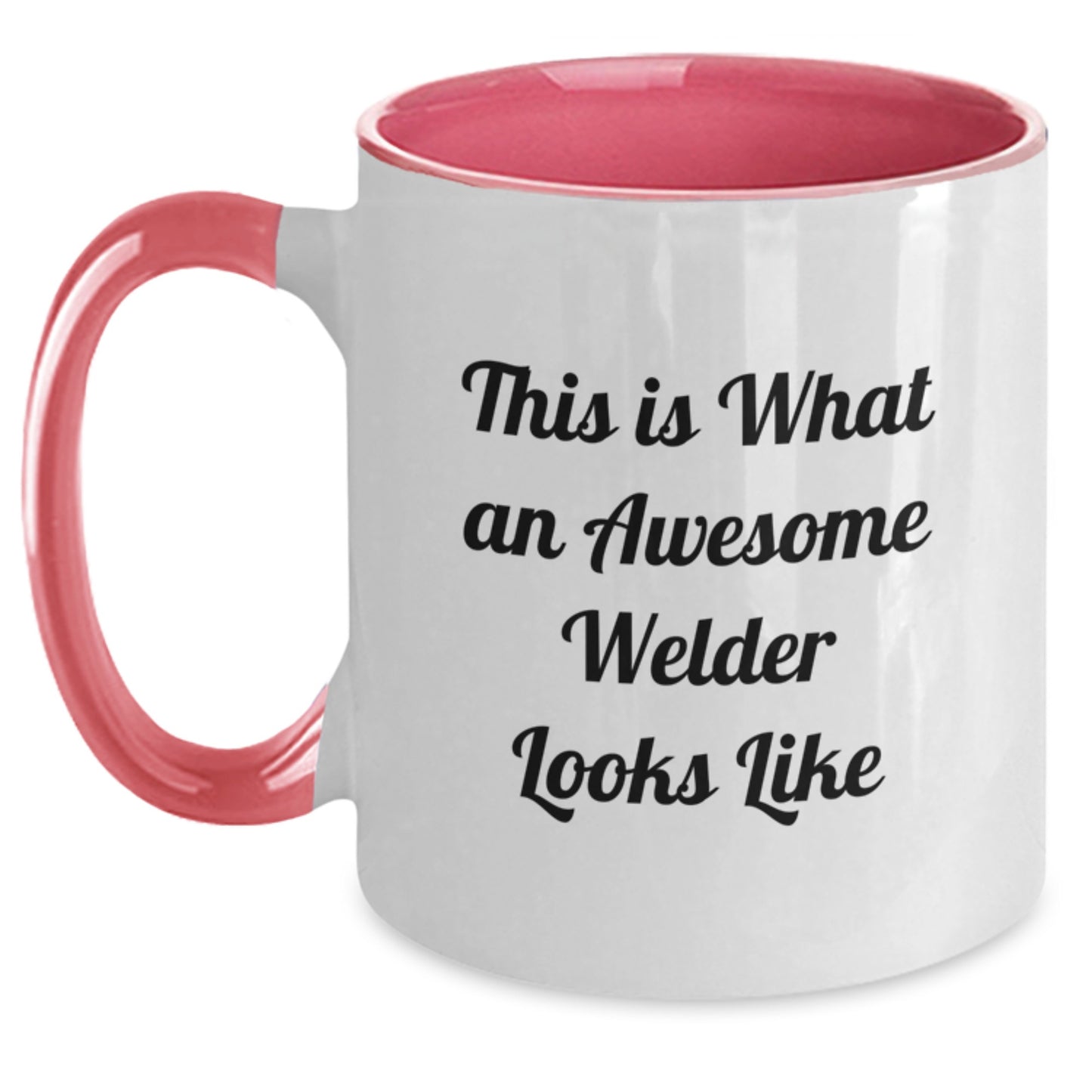 Funny Welder Gifts from Friends - Two Tone Coffee Mug, This Is What An Awesome Welder Looks Like, Birthday Unique Presents for Men or Women - Main
