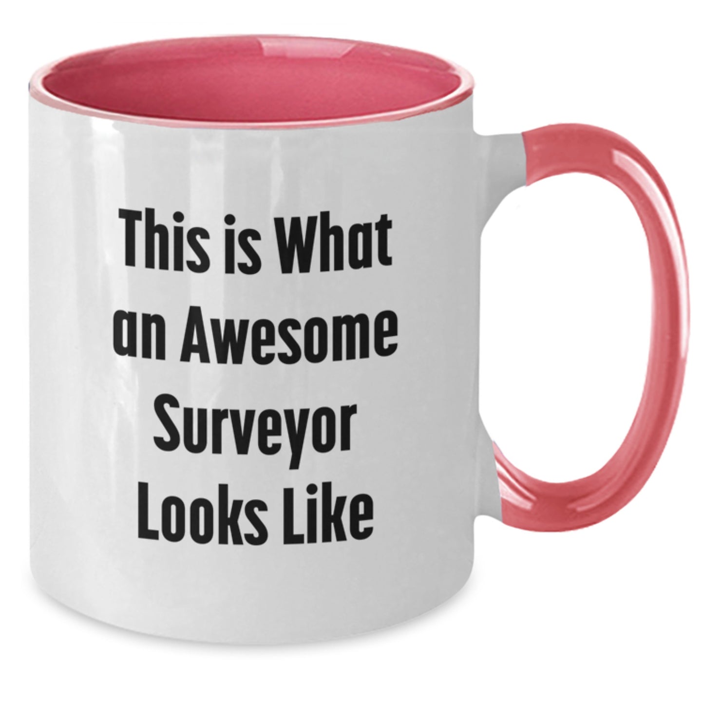 Christmas Unique Gifts for Surveyor - Funny Two Tone Coffee Mug - This Is What An Awesome Surveyor Looks Like, Gifts from Friends for Surveyor - Additional