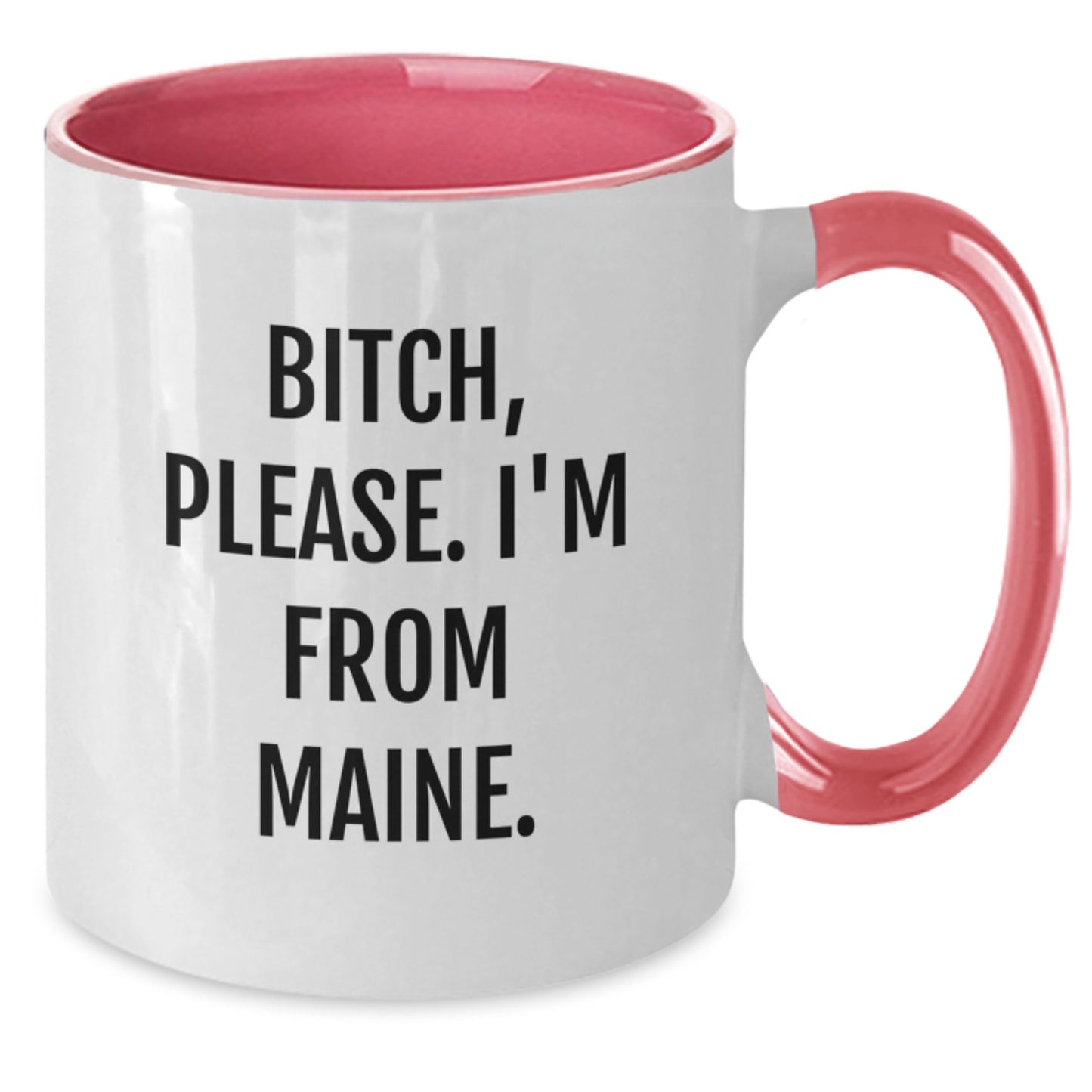 Maine Proud Two Tone Coffee Mugs, Funny Quote Gifts from Men to Friends, Unique Birthday Unique Gifts for Women, Ceramic, Microwave and Dishwasher Safe - Black and White - Additional