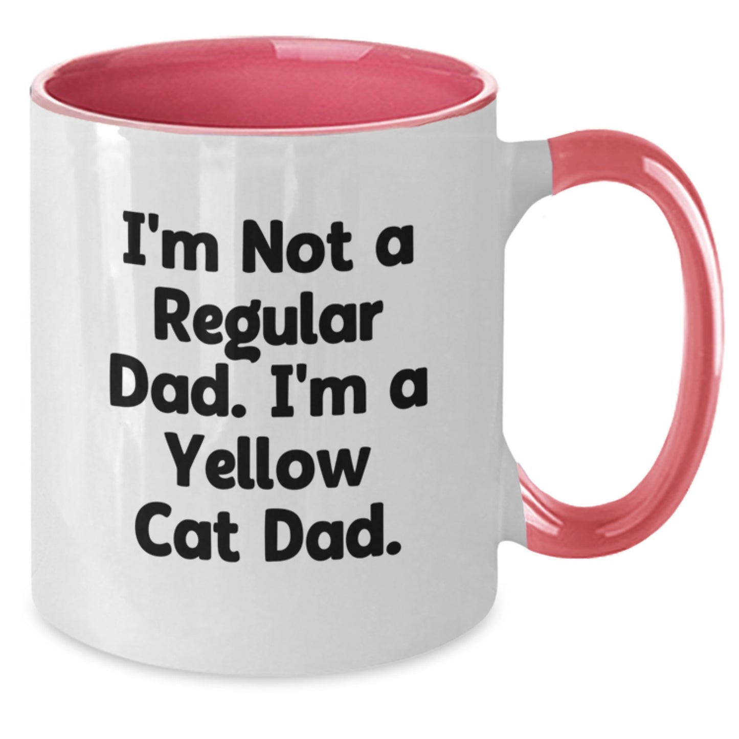 Funny Yellow Cat Dad Gifts for Men from Friends - Two Tone Coffee Mug, Graduation Unique Items - Additional