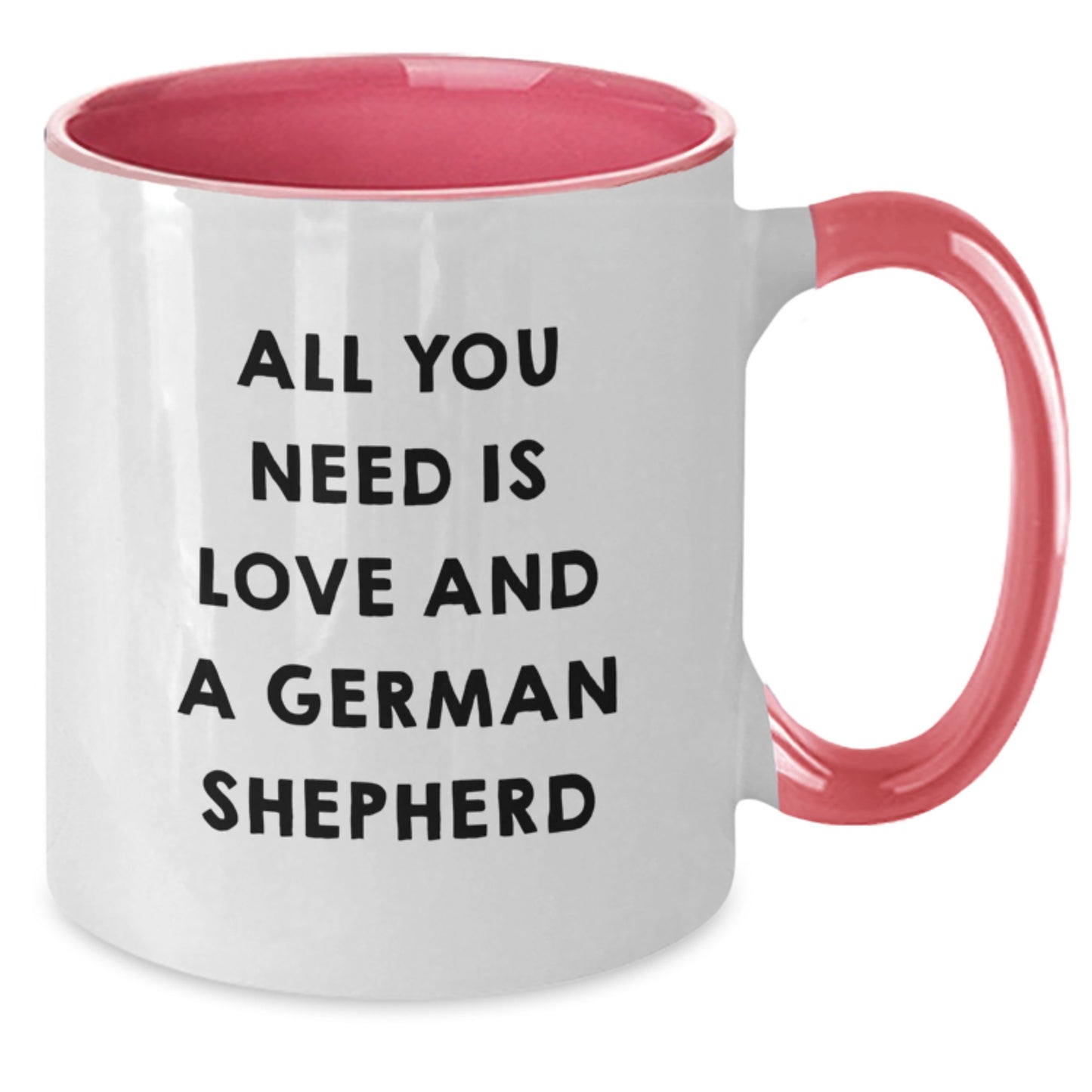 Funny German Shepherd Dog Lover Gifts from Friends for Graduation Unique Two Tone Coffee Mugs with All You Need Is Love And A German Shepherd Quote - Additional