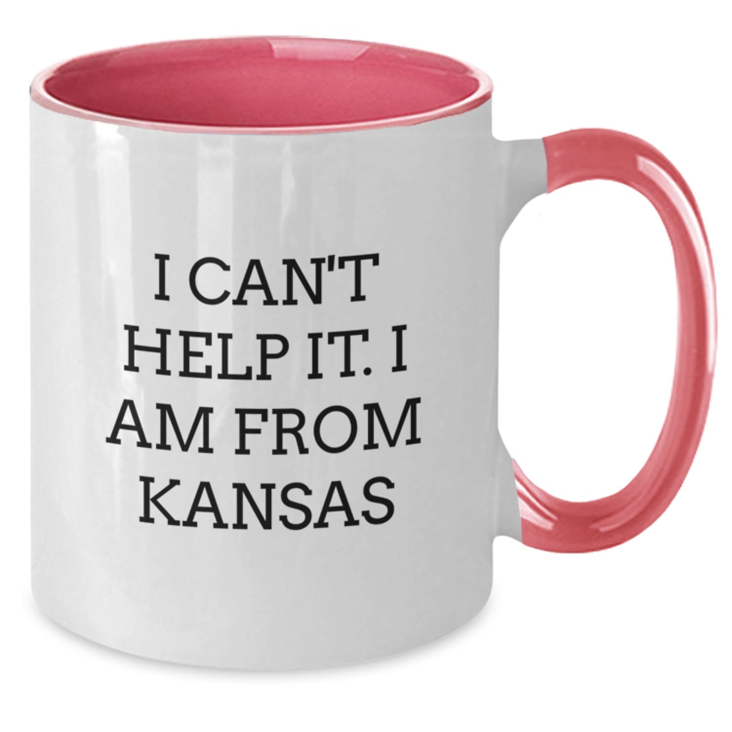 Funny Kansas Gifts from Friends to Family Two Tone Coffee Mugs for Graduation I Can't Help It. I Am From Kansas - Additional
