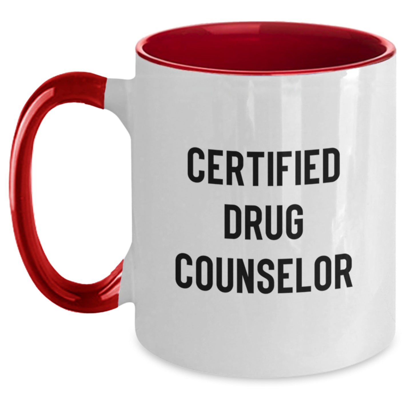 Funny Drug Counselor Gifts from Friends - 'Certified to Help You' Two Tone Coffee Mug for Birthday - Main