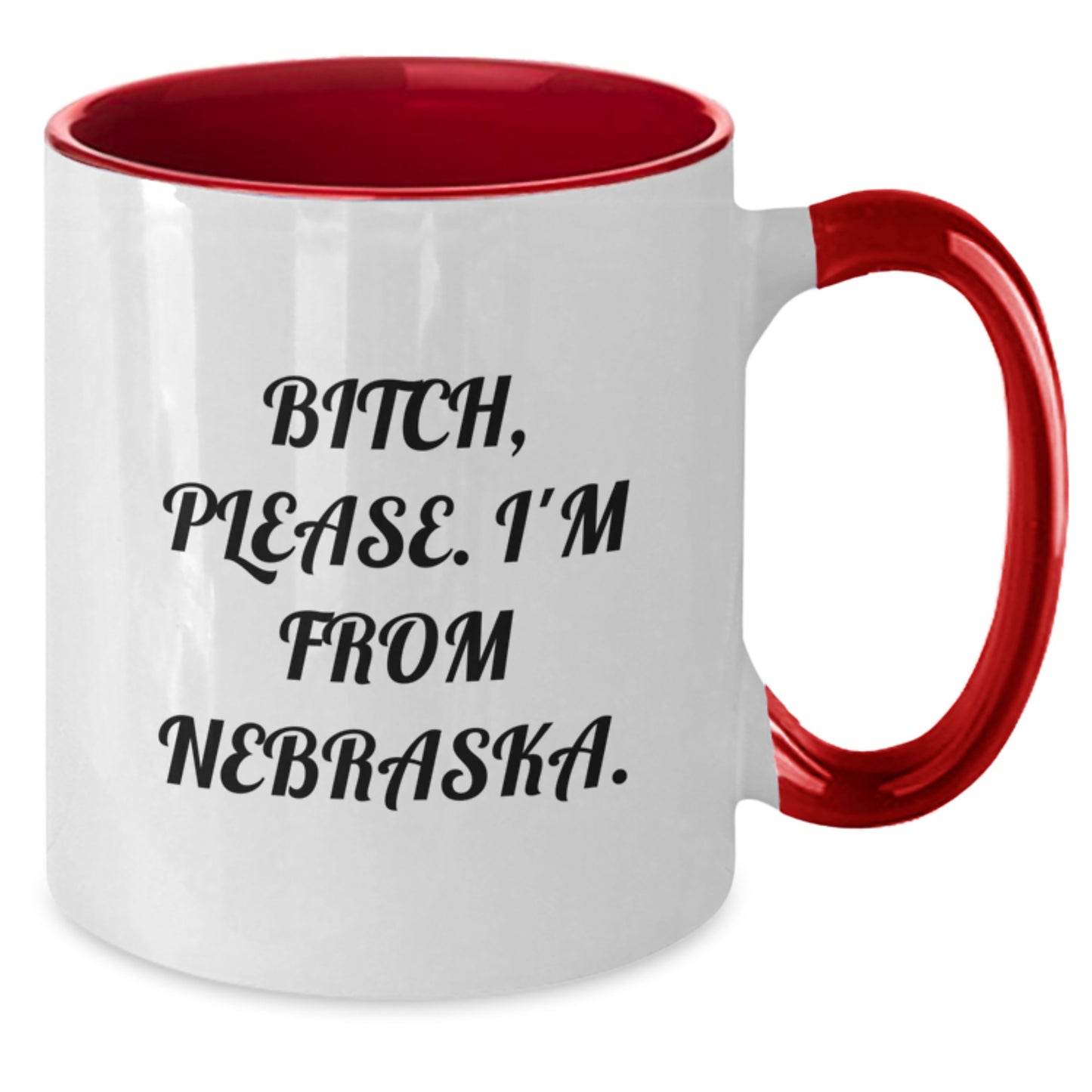 Nebraska Humor Two Tone Coffee Mug, Funny Quote Gifts from Friends to Men, Birthday Unique Gifts - Additional