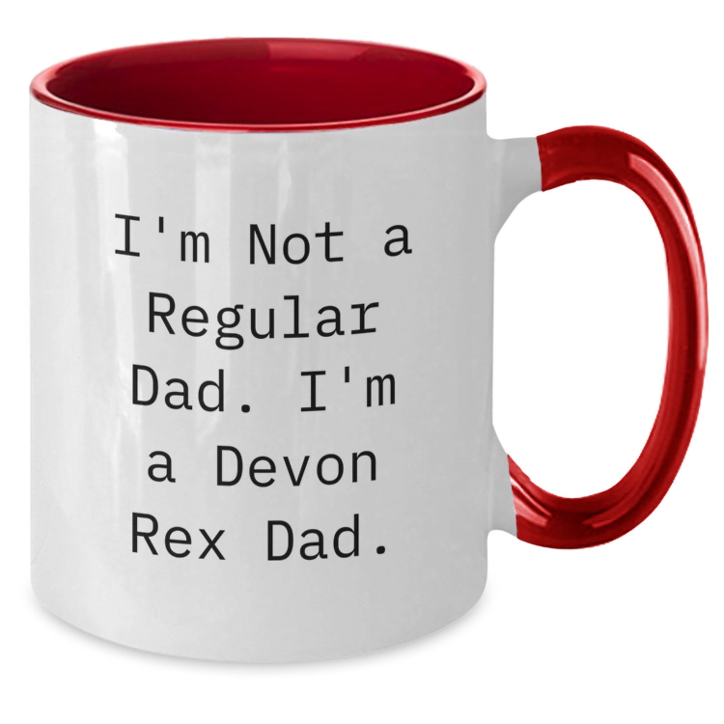 Devon Rex Cat Dad Funny Gifts for Men from Family, Two Tone Coffee Mugs for Graduation, 'I'm Not A Regular Dad. I'm A Devon Rex Dad.' - Additional