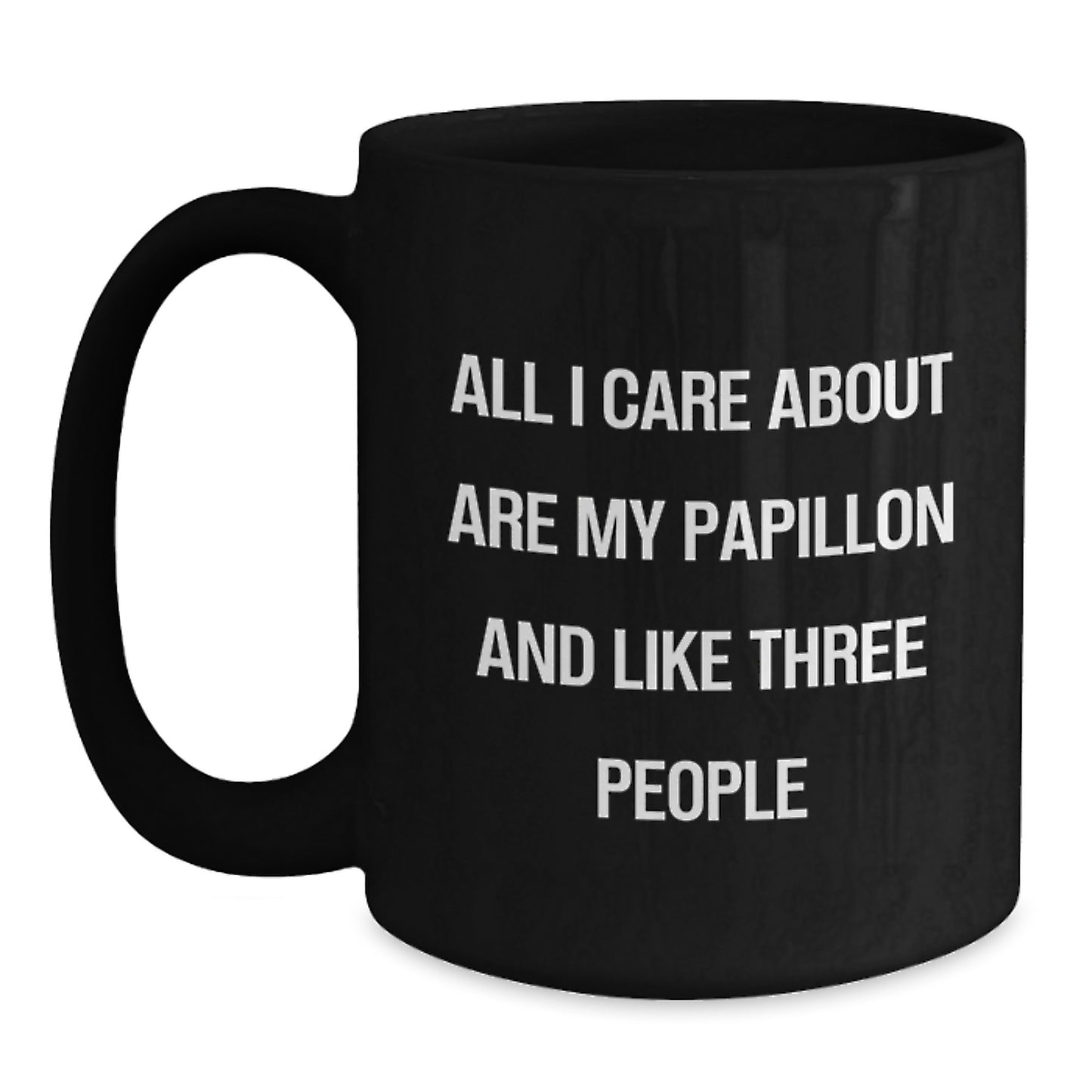 Papillon Dog Lovers Black Coffee Mugs Funny Gifts from Friends Family for Dog Enthusiasts Birthday Unique Gifts - Main