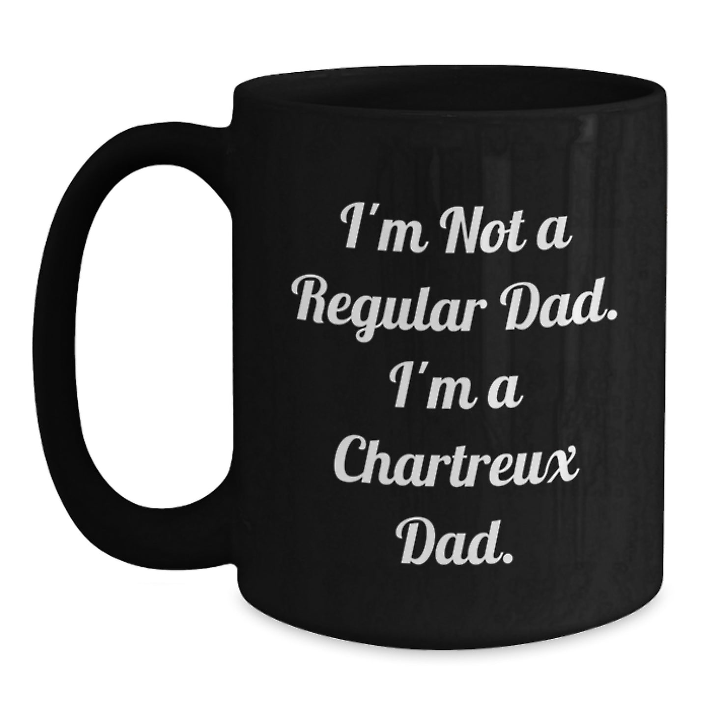Chartreux Cat Dad Funny Gifts for Men Black Coffee Mug, Graduation Unique Gifts from Friends - Main