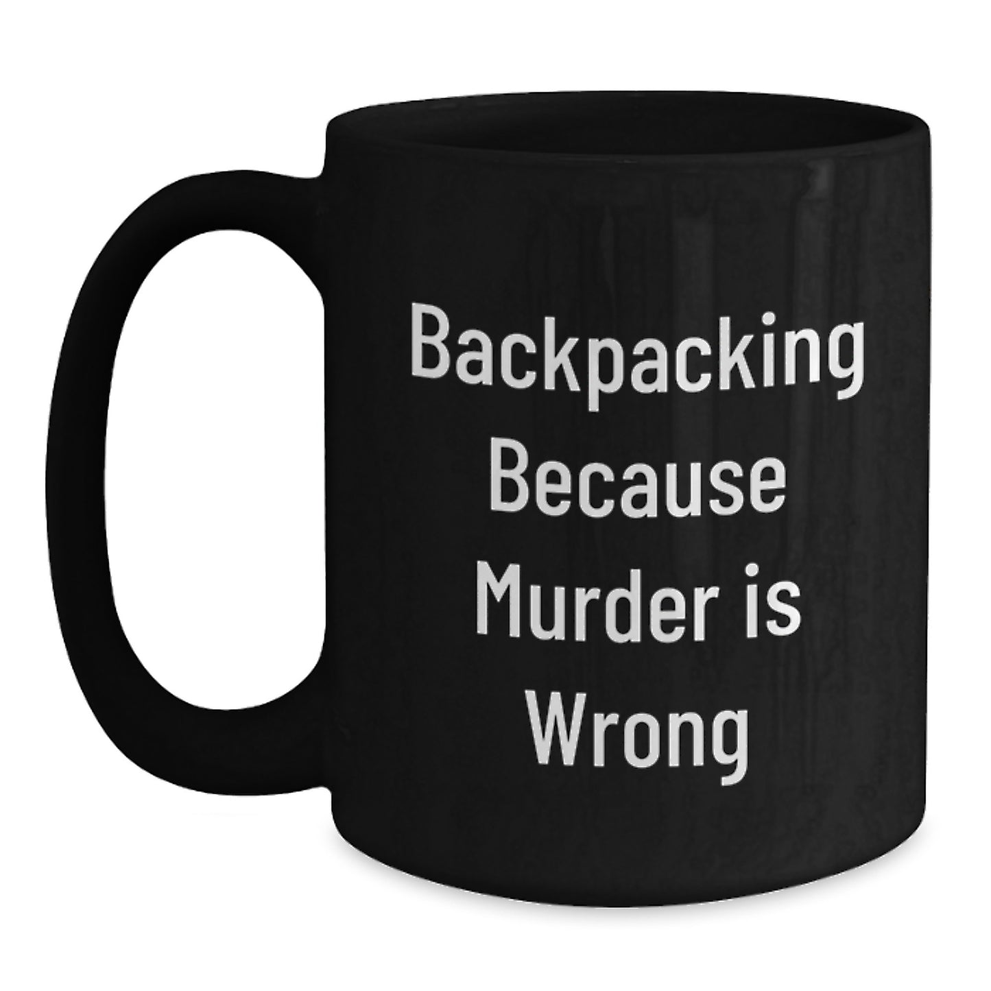 Backpacking Adventures Gifts from Friends to Men, Funny Black Coffee Mug for Birthday - Main