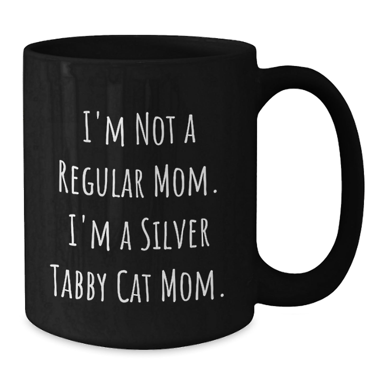 Funny Silver Tabby Cat Mom Gifts for Women, Black Coffee Mug with Inspirational Quote, Unique Graduation Present from Friends, Family - Additional