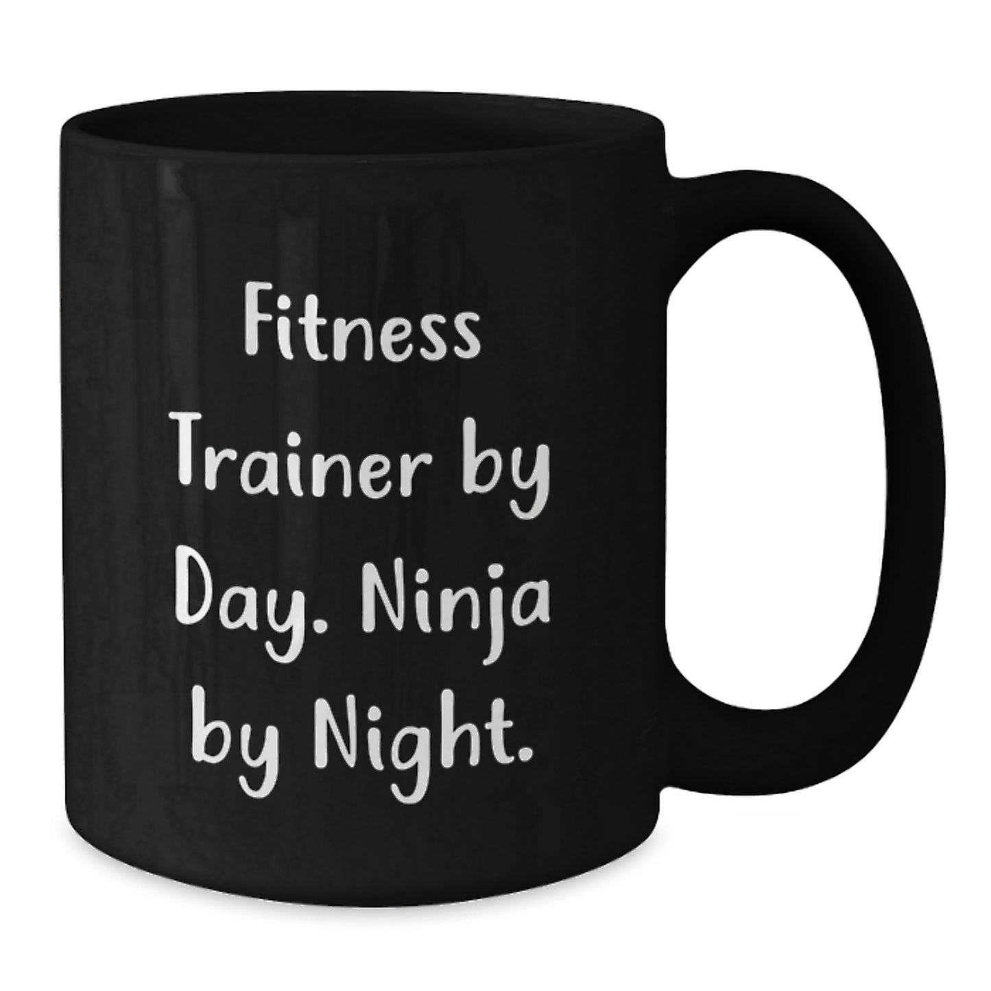 Fitness Trainer Ninja Mug, Funny Gifts for Fitness Trainers, Birthday Unique Gifts from Friends, 11oz or 15oz Ceramic Black Coffee Mug, Microwave and Dishwasher Safe - Additional