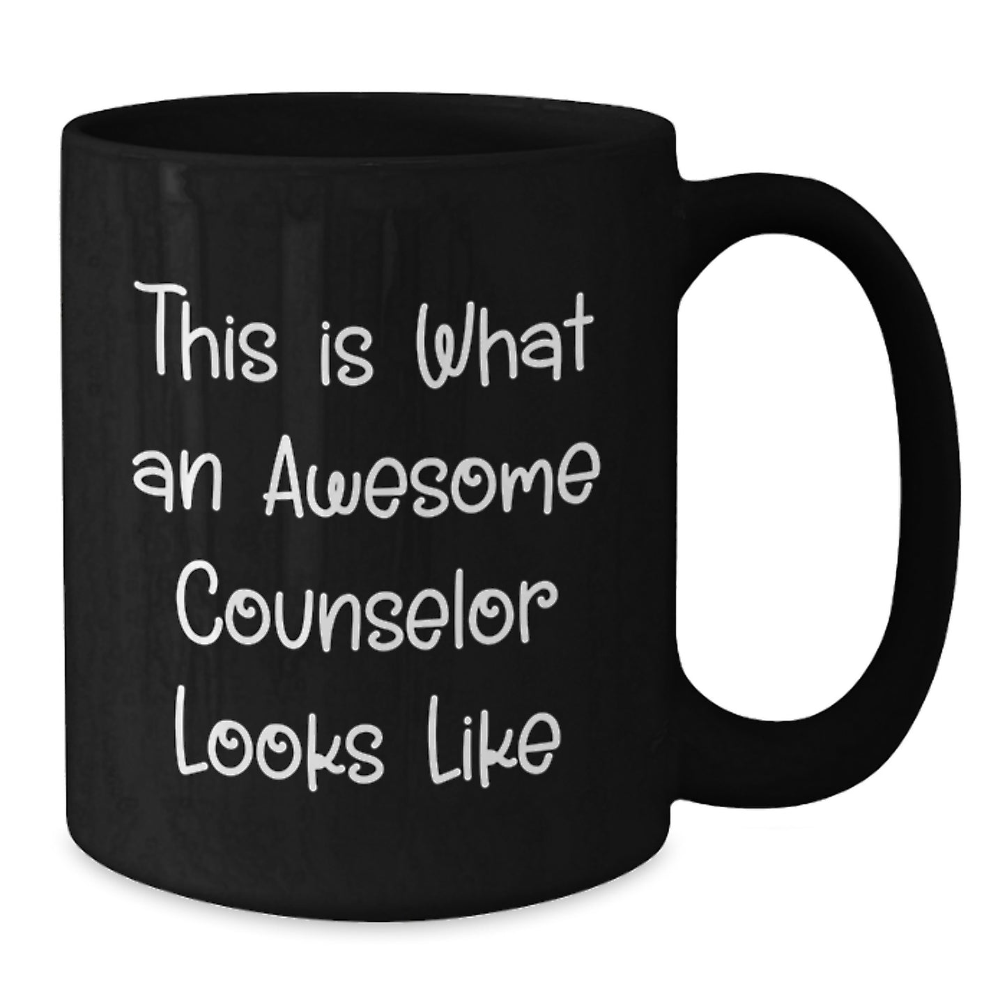 Funny Counselor Gifts from Friends, Inspirational Black Coffee Mug for Awesome Counselors on Birthday, Quotes Say 'This Is What An Awesome Counselor Looks Like' - Additional