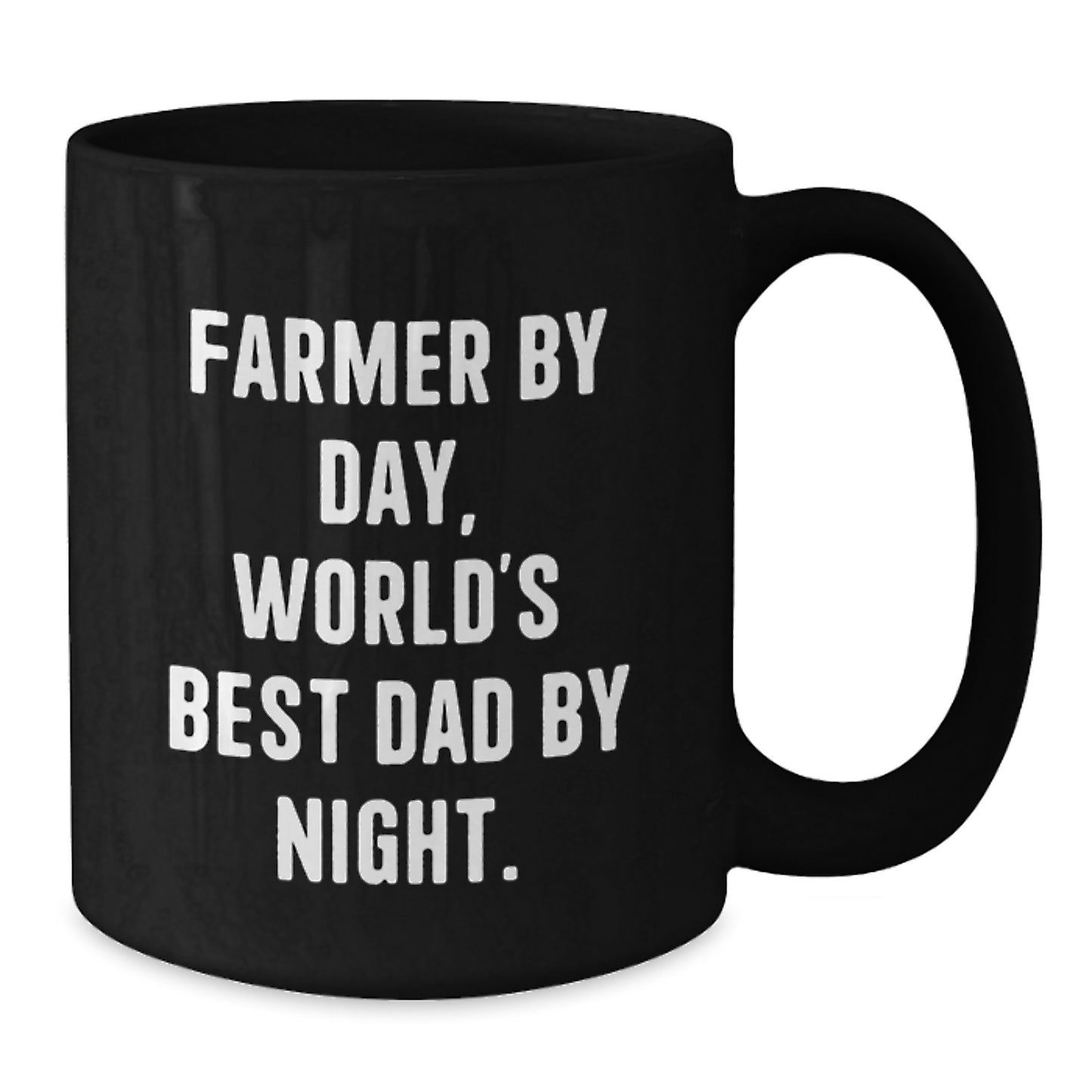 Farmer Gifts, World's Best Dad By Night, Funny Birthday Mug, Black Coffee Mug for Farmer, Gifts from Family, Gifts for Farmer, Unique Birthday Unique Gift - Additional