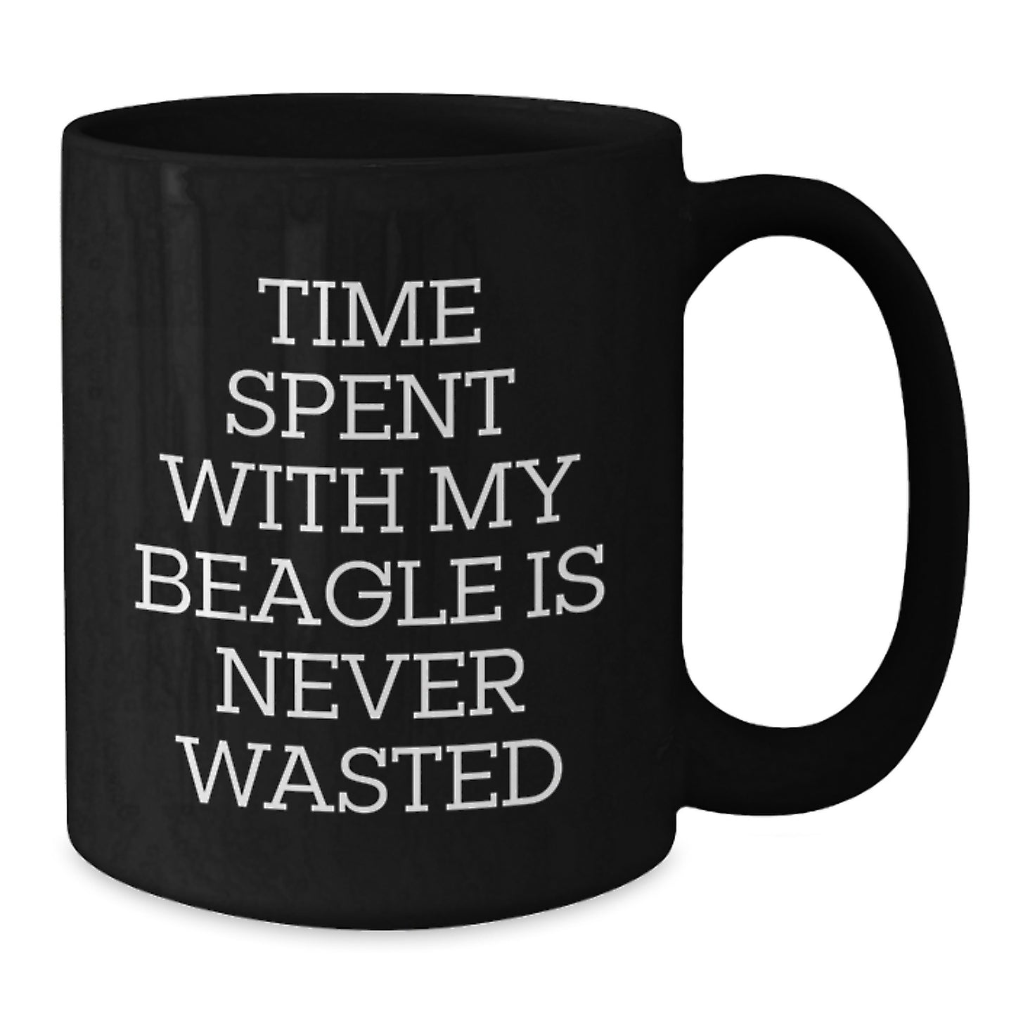 Funny Beagle Dog Lover Gifts from Friends to Family, 'Time Spent With My Beagle Is Never Wasted', Unique Birthday Unique Gifts for Beagle Dog Enthusiasts, Black Coffee Mug - Additional