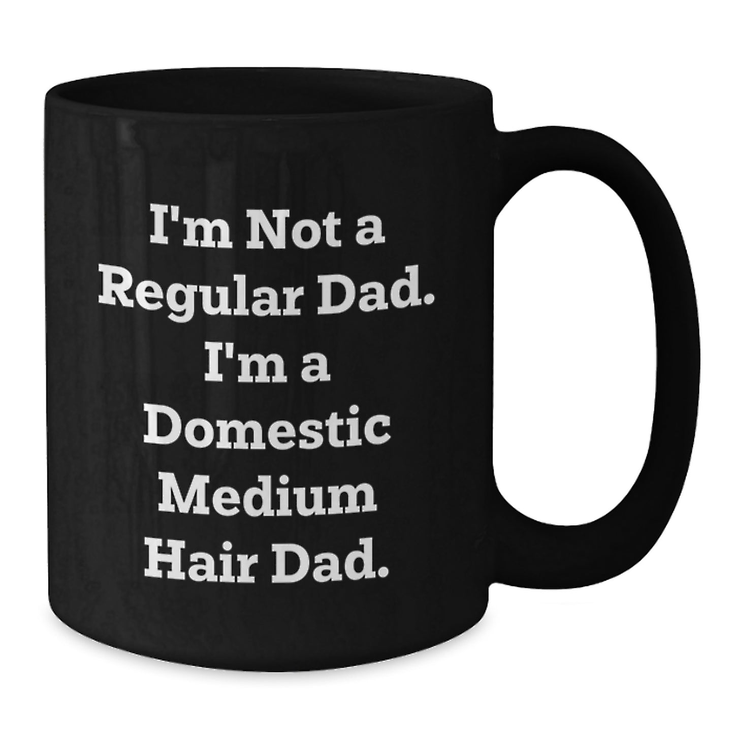 Domestic Medium Hair Dad Gifts, Funny Black Coffee Mugs, Graduation Unique Gifts from Men to Domestic Medium Hair, 'I'm Not A Regular Dad' Inspirational Quote - Additional