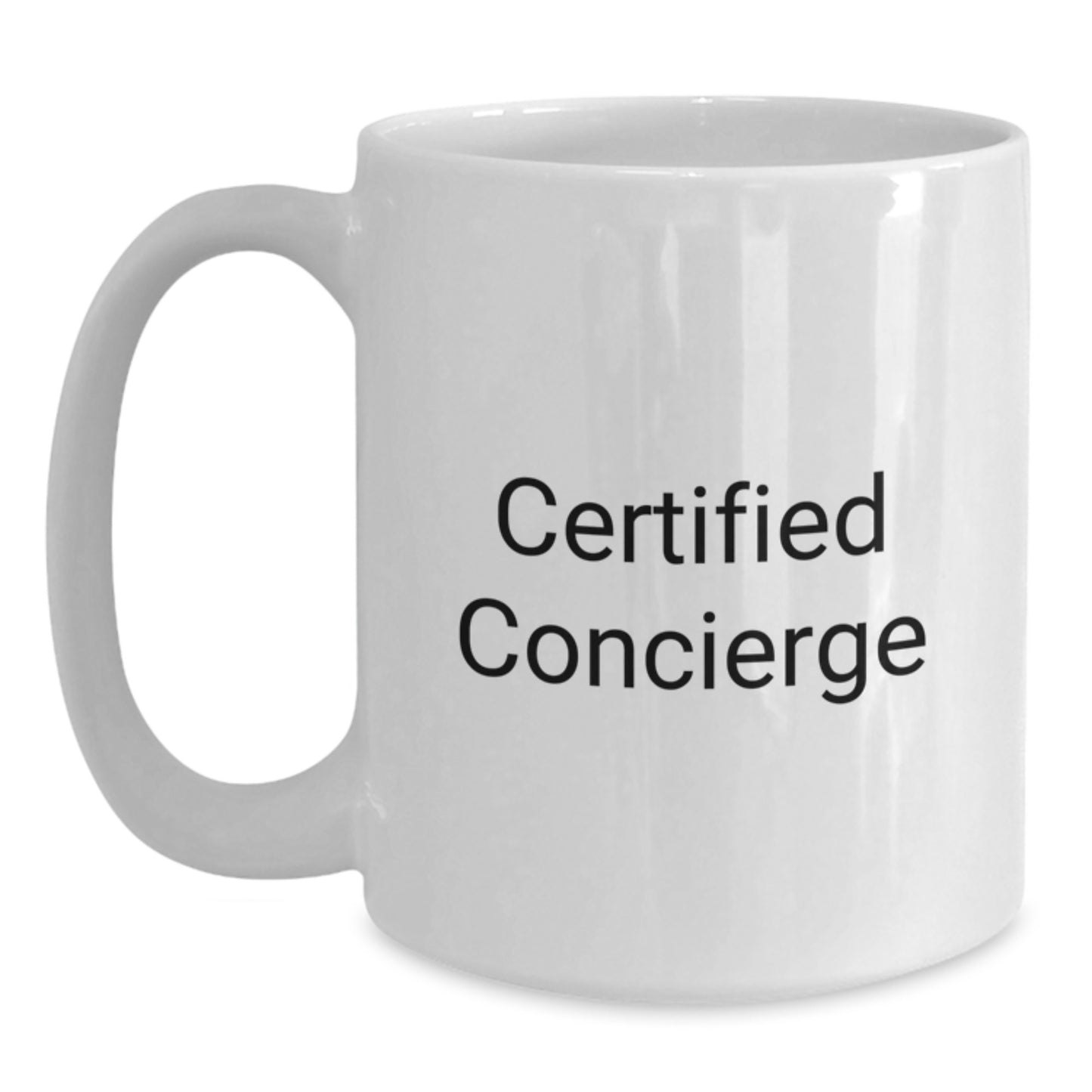 Funny Certified Concierge Gifts from Friends for Birthday, White Coffee Mug - Main
