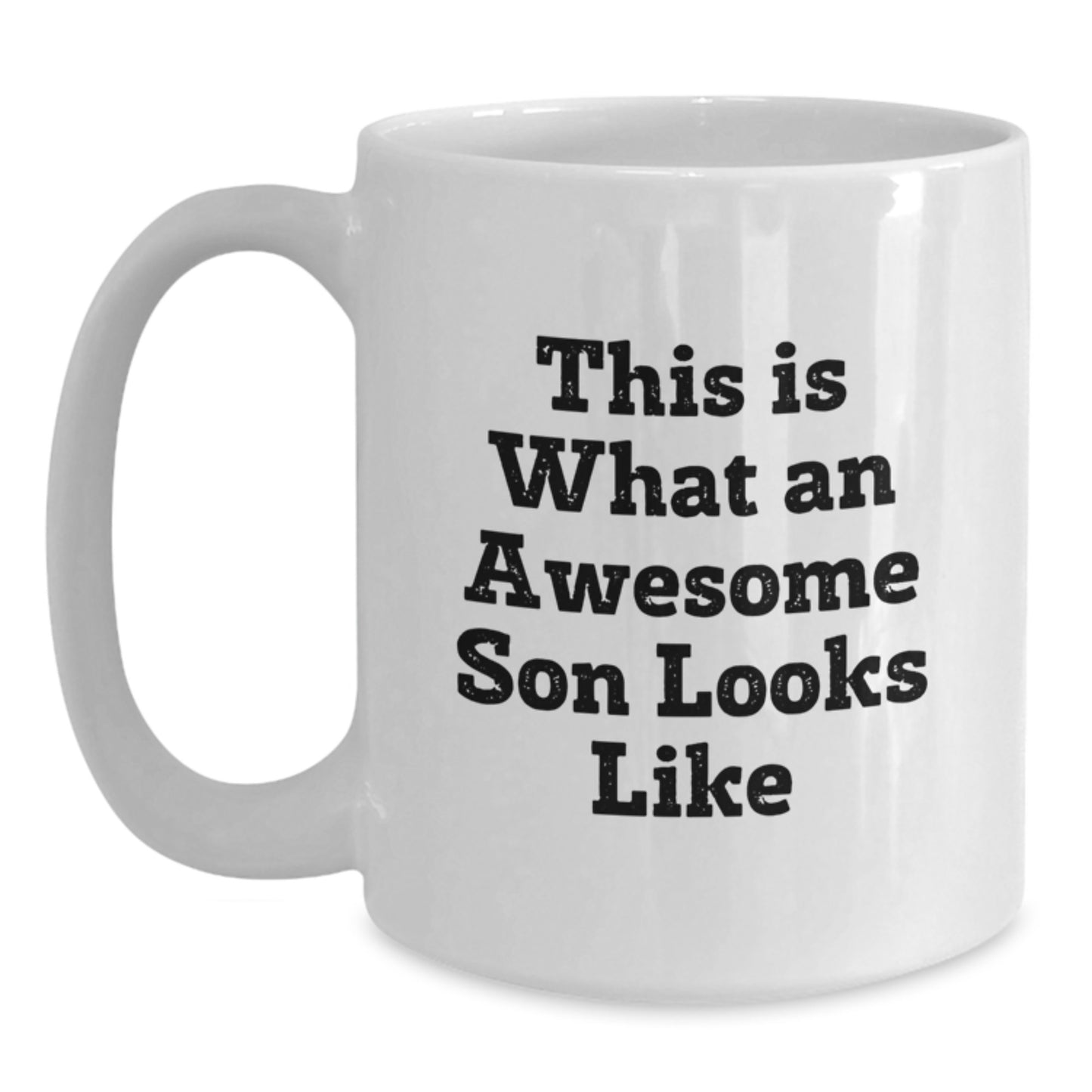 Funny Son Gifts from Mom, White Coffee Mug This Is What An Awesome Son Looks Like, Unique Graduation Gifts for Him - Main