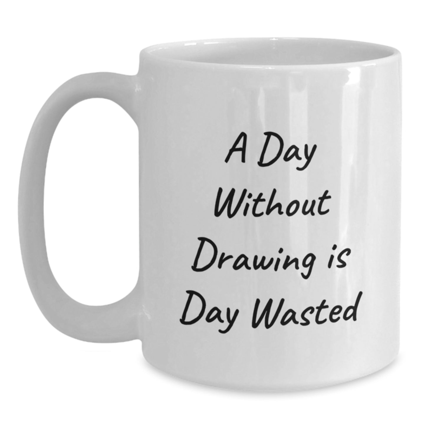 Drawing Enthusiast's Delight, Funny Quote White Coffee Mug, Gifts from Friends, Gifts for Drawing Lovers, Birthday Unique Gifts - Main