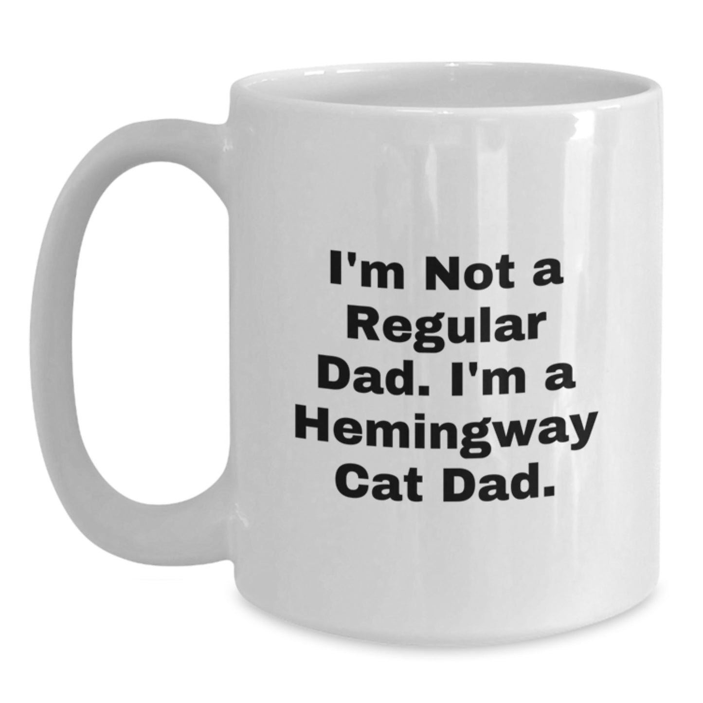 Funny Hemingway Cat Dad Gifts from Men to Friends Unique White Coffee Mugs for Graduation - Main