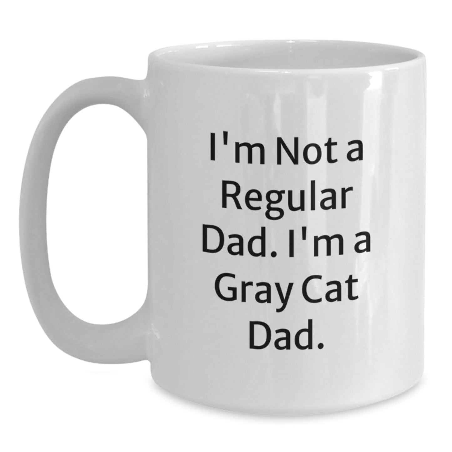 Funny Gray Cat Dad Gifts from Men to Friends Unique White Coffee Mugs for Gray Cat Lovers - Main