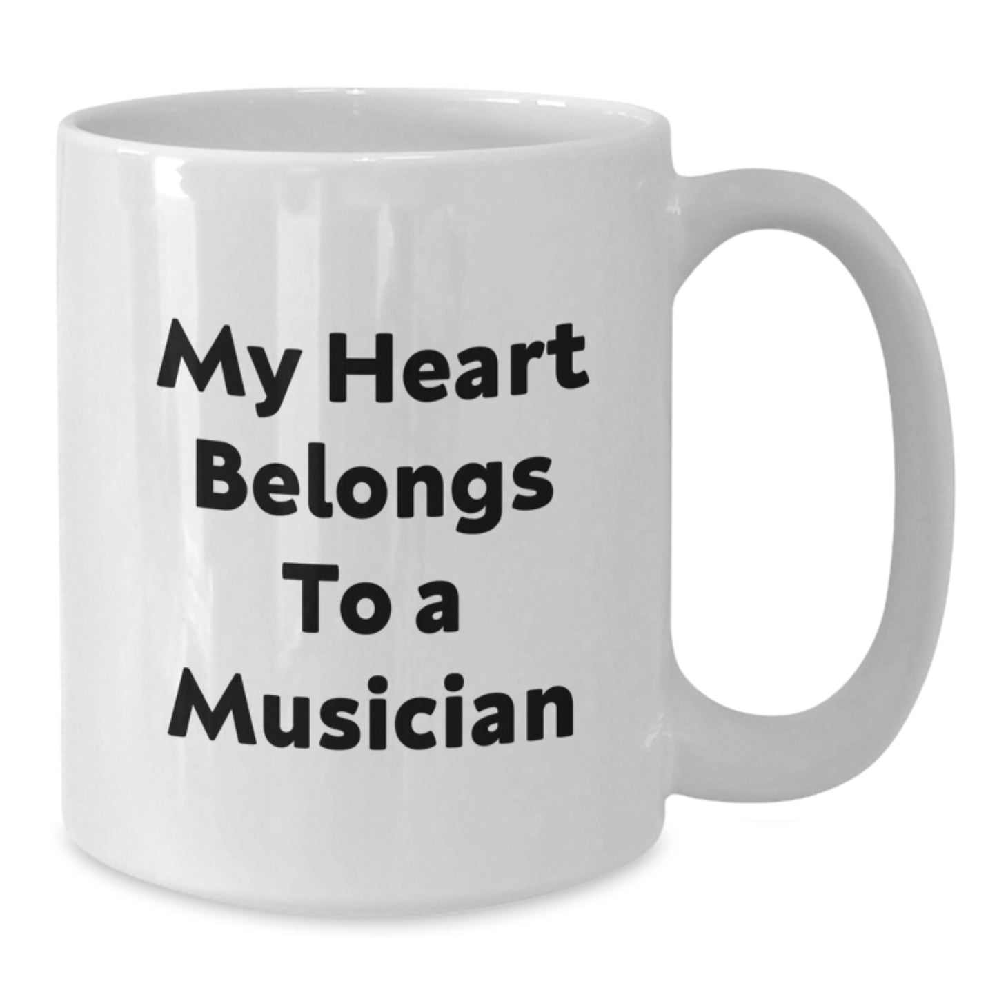 Funny Musician Gifts from Friends, Gifts for Men Musician, My Heart Belongs To A Musician Quote White Coffee Mug, Birthday Unique Gifts - Additional