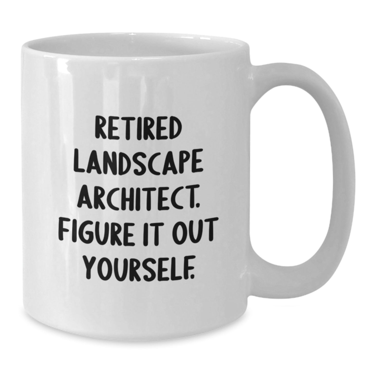 Landscape Architect Funny Quote White Coffee Mug Gifts from Friends for Birthday, Retired Landscape Architect. Figure It Out Yourself. - Additional