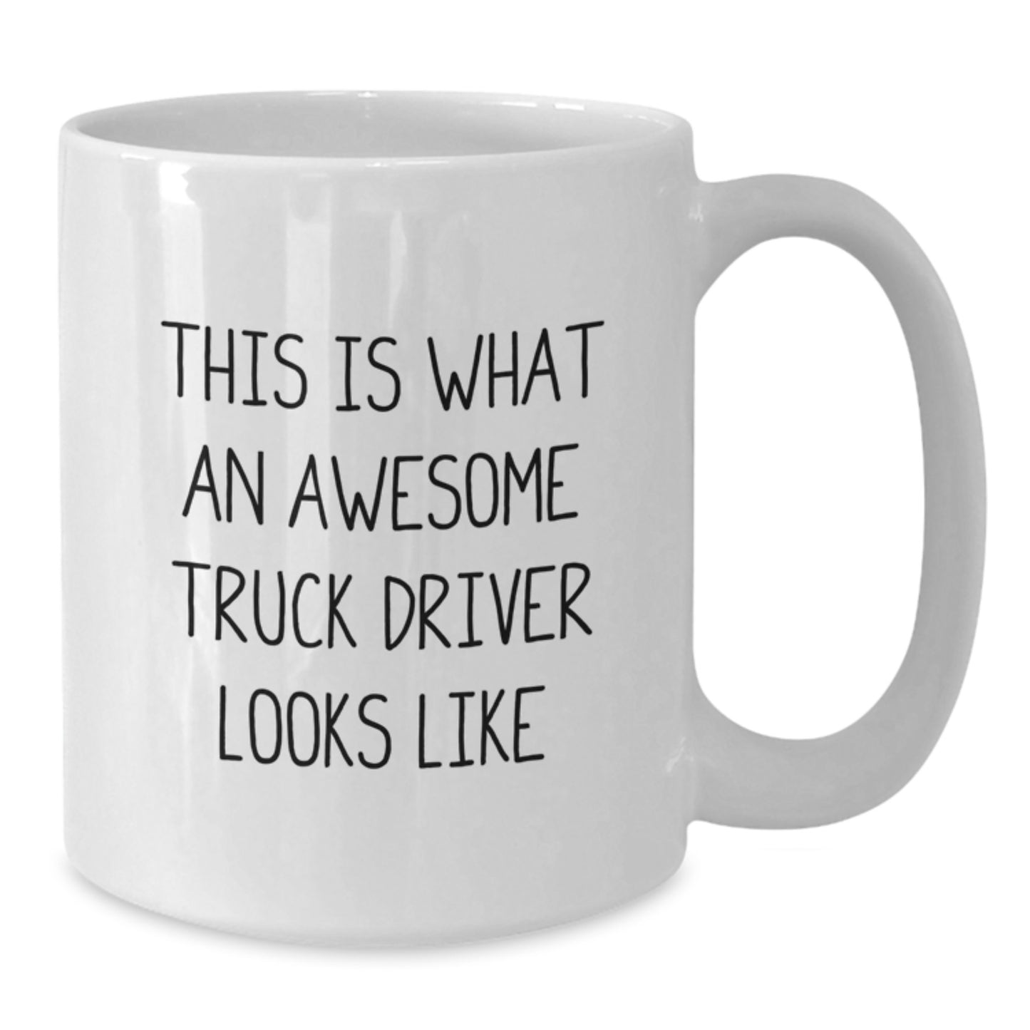 Funny Truck Driver Gifts for Men, White Coffee Mug - 'This Is What An Awesome Truck Driver Looks Like' from Friends, Coworkers, Family - Additional