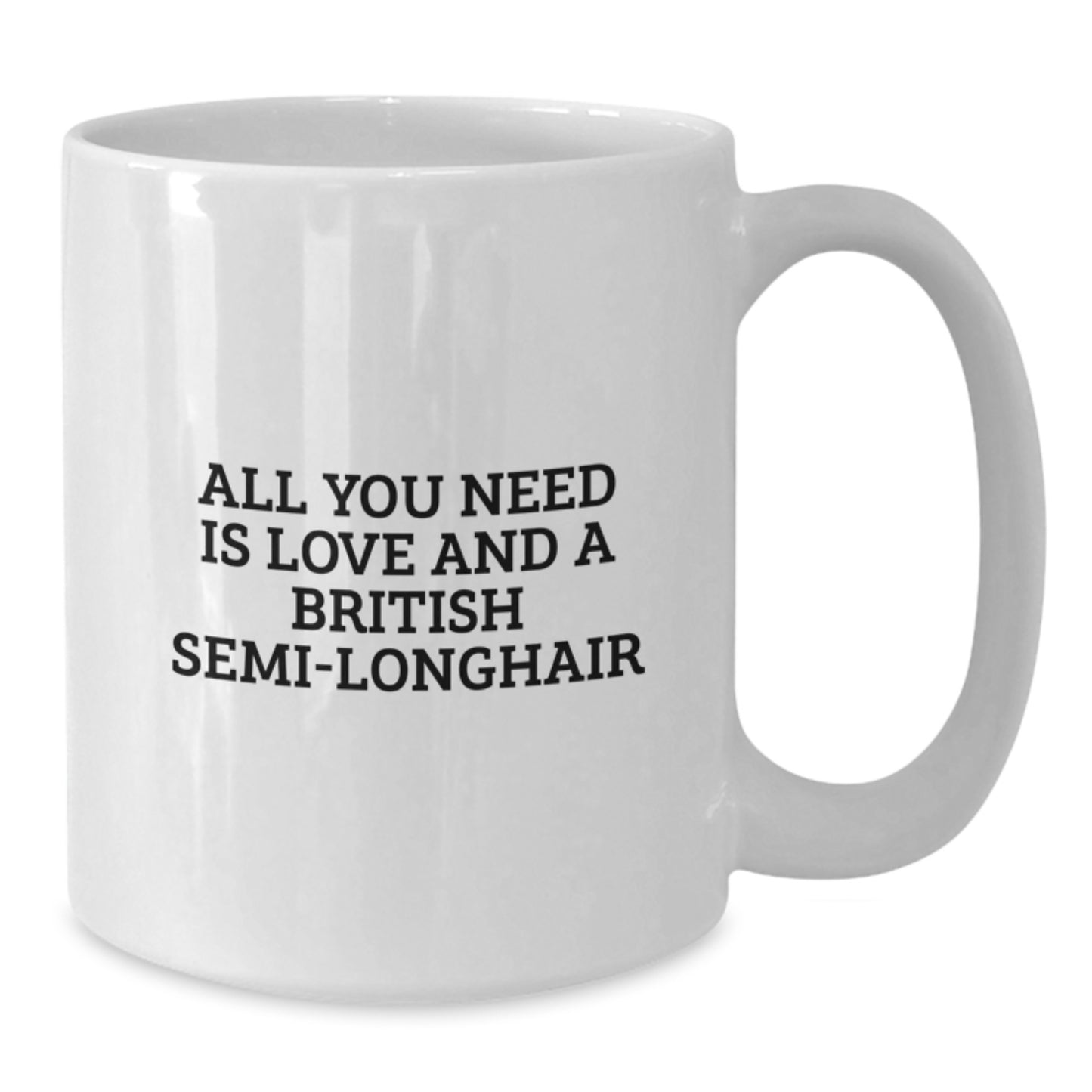 British Semi-Longhair Cat Lovers Gifts, Funny Coffee Mug for Friends, Family, Coworkers, 'All You Need Is Love And A British Semi-longhair' - Additional